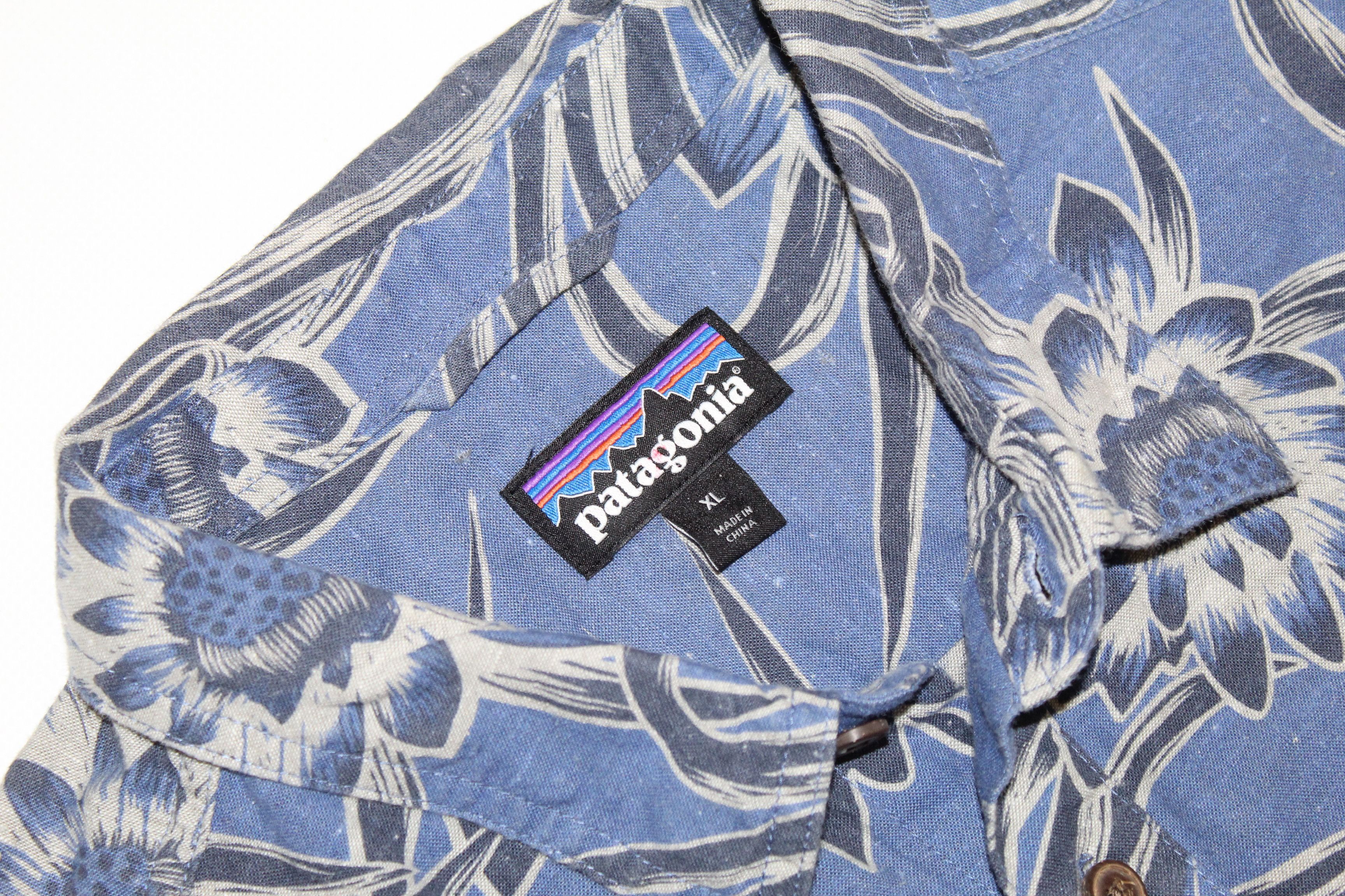 Patagonia 💥 Vintage Patagonia Floral Shirt Hemp Organic Cotton Blend Size US XL / EU 56 / 4 - 3 Thumbnail