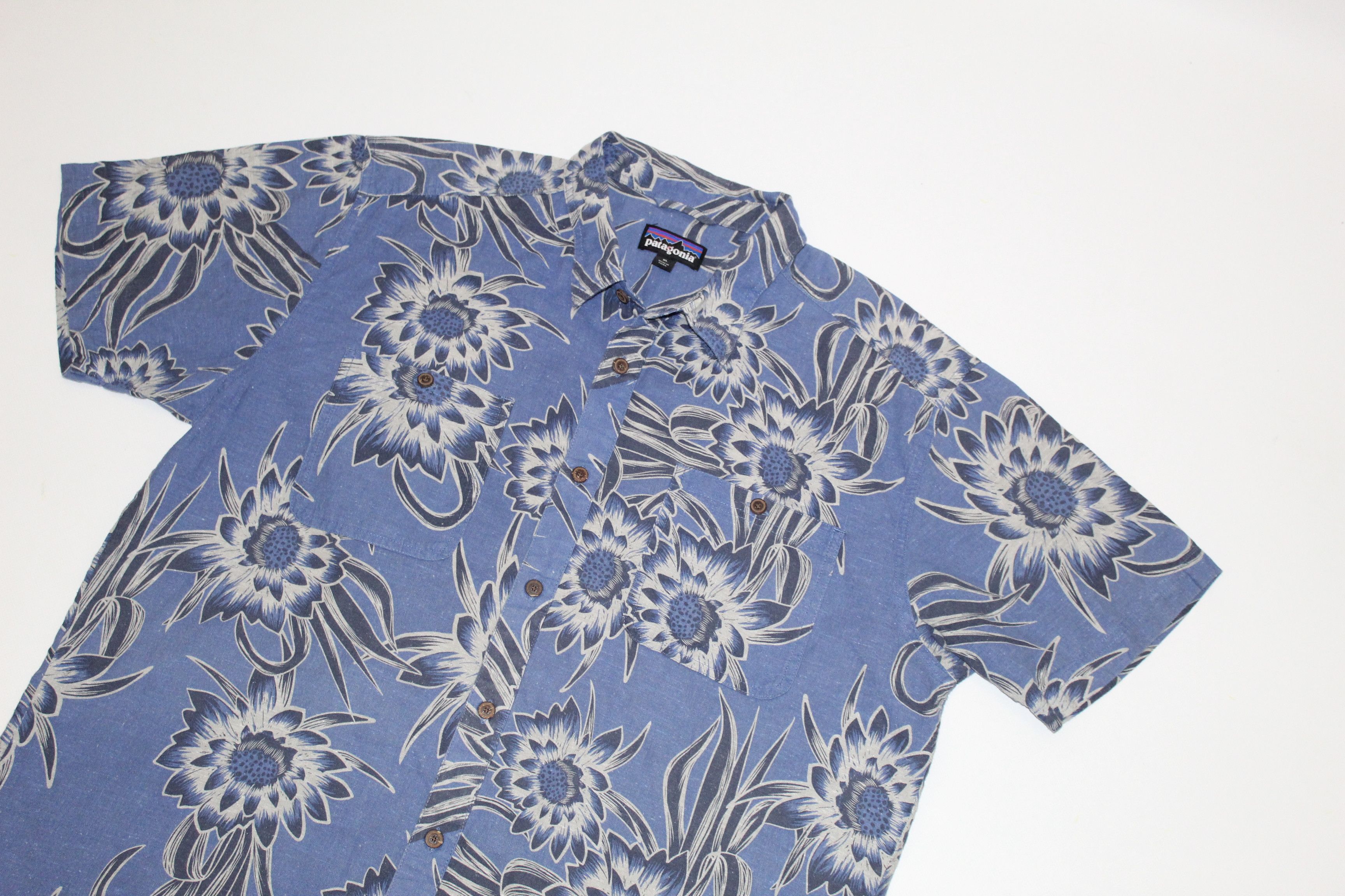 Patagonia 💥 Vintage Patagonia Floral Shirt Hemp Organic Cotton Blend Size US XL / EU 56 / 4 - 2 Thumbnail