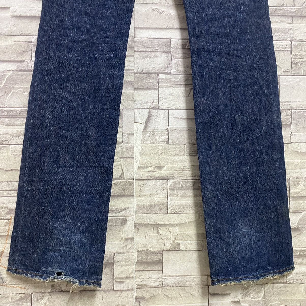 Morgan Homme MORGAN HOMME Leather Trimmed Denim Patchwork Jeans Size US 31 - 16 Thumbnail
