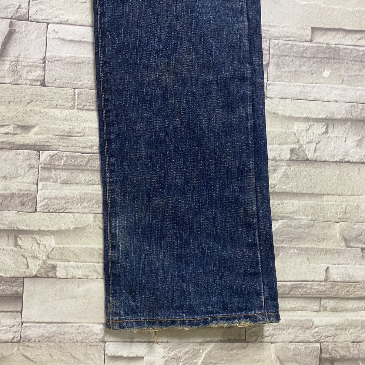 Morgan Homme MORGAN HOMME Leather Trimmed Denim Patchwork Jeans Size US 31 - 11 Thumbnail
