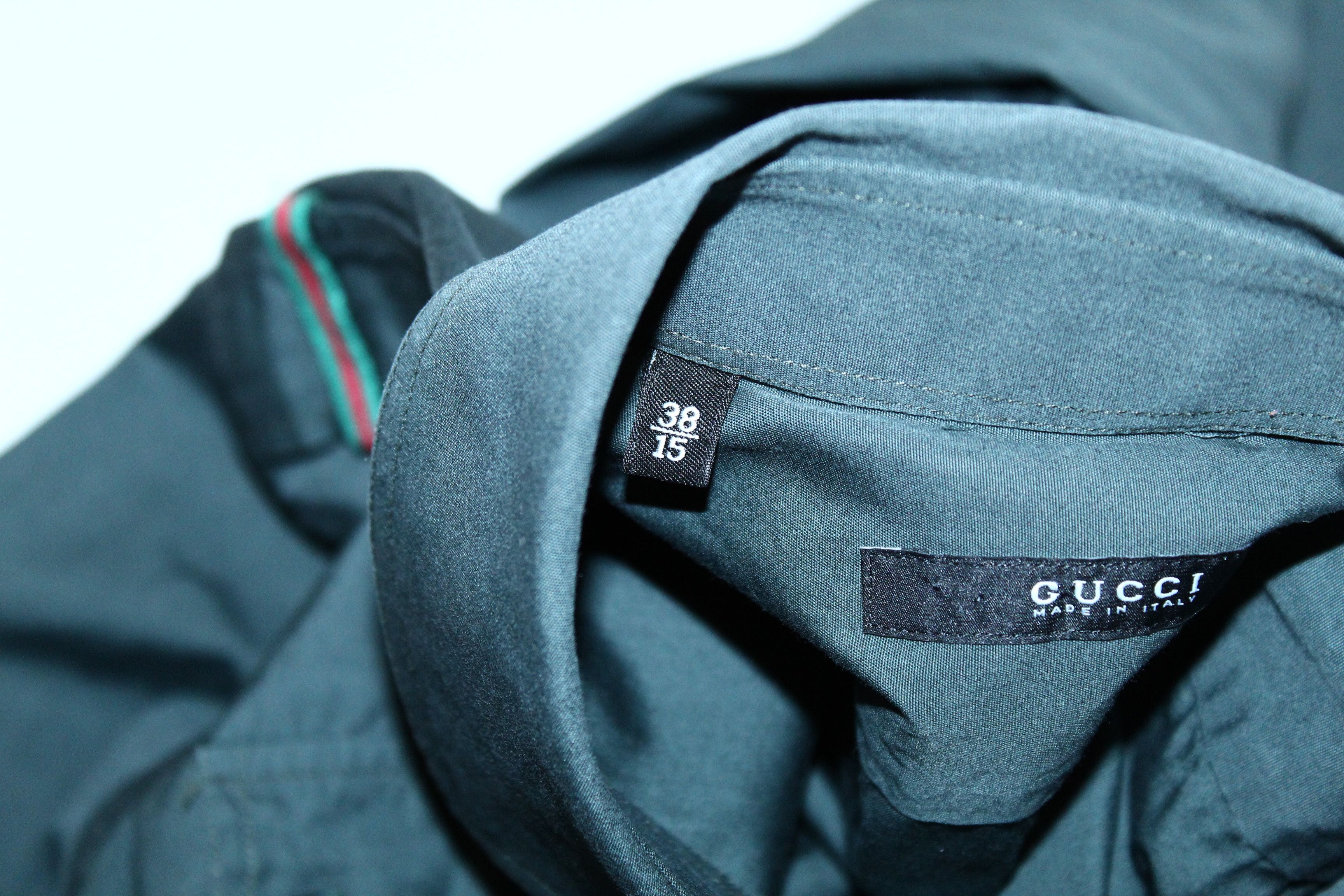 Gucci Gucci Extra Slim Fit Military Two Pockets Dark Green Shirt Size US S / EU 44-46 / 1 - 6 Thumbnail