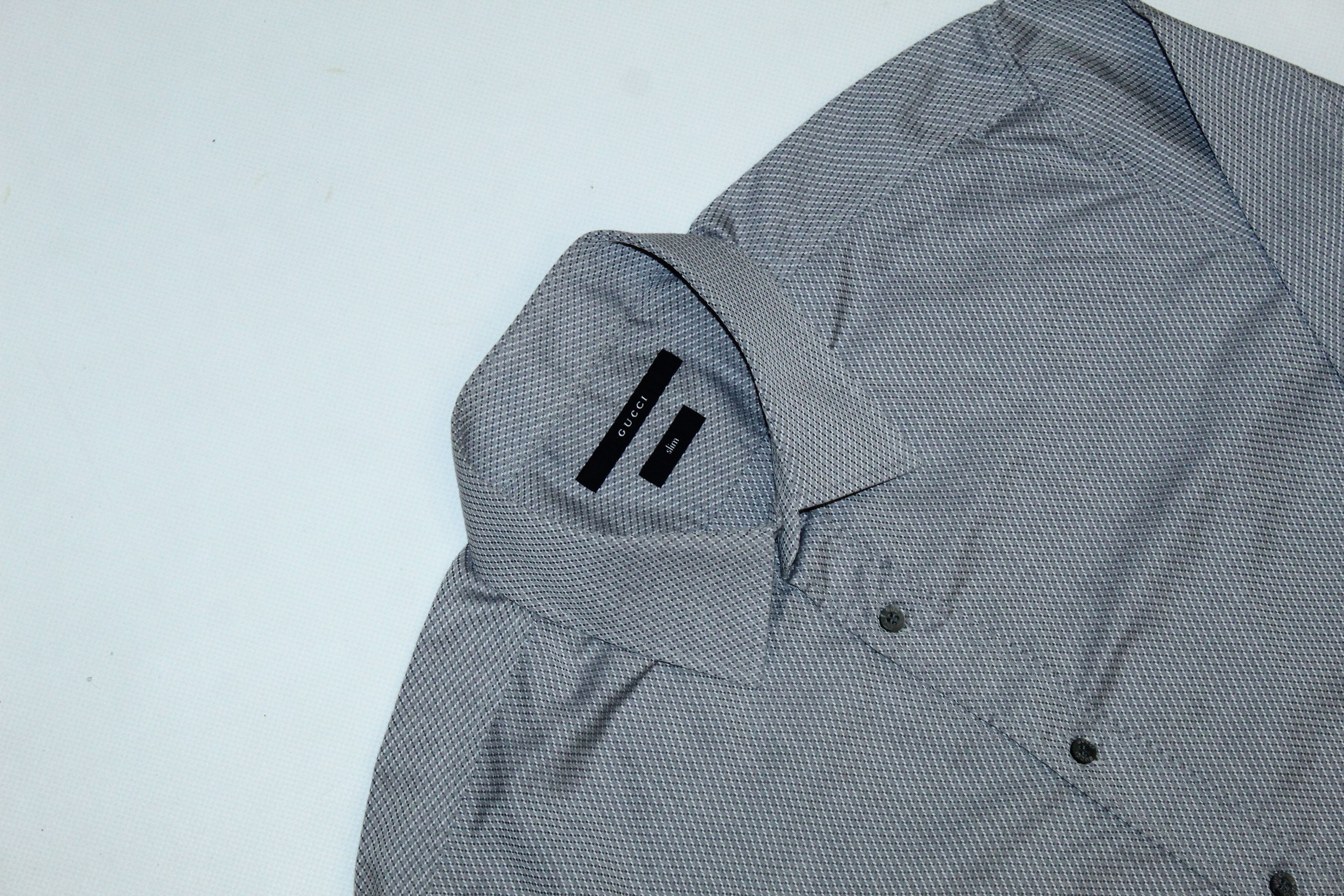 Gucci Gucci Camicia Men's Slim Fit Jacquard Cotton Shirt Size US L / EU 52-54 / 3 - 3 Thumbnail