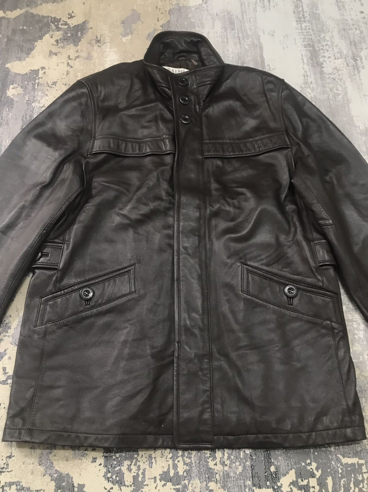 Balmain Balmain Designer Branded Paris Leather Long Jacket Size US L / EU 52-54 / 3 - 3 Thumbnail