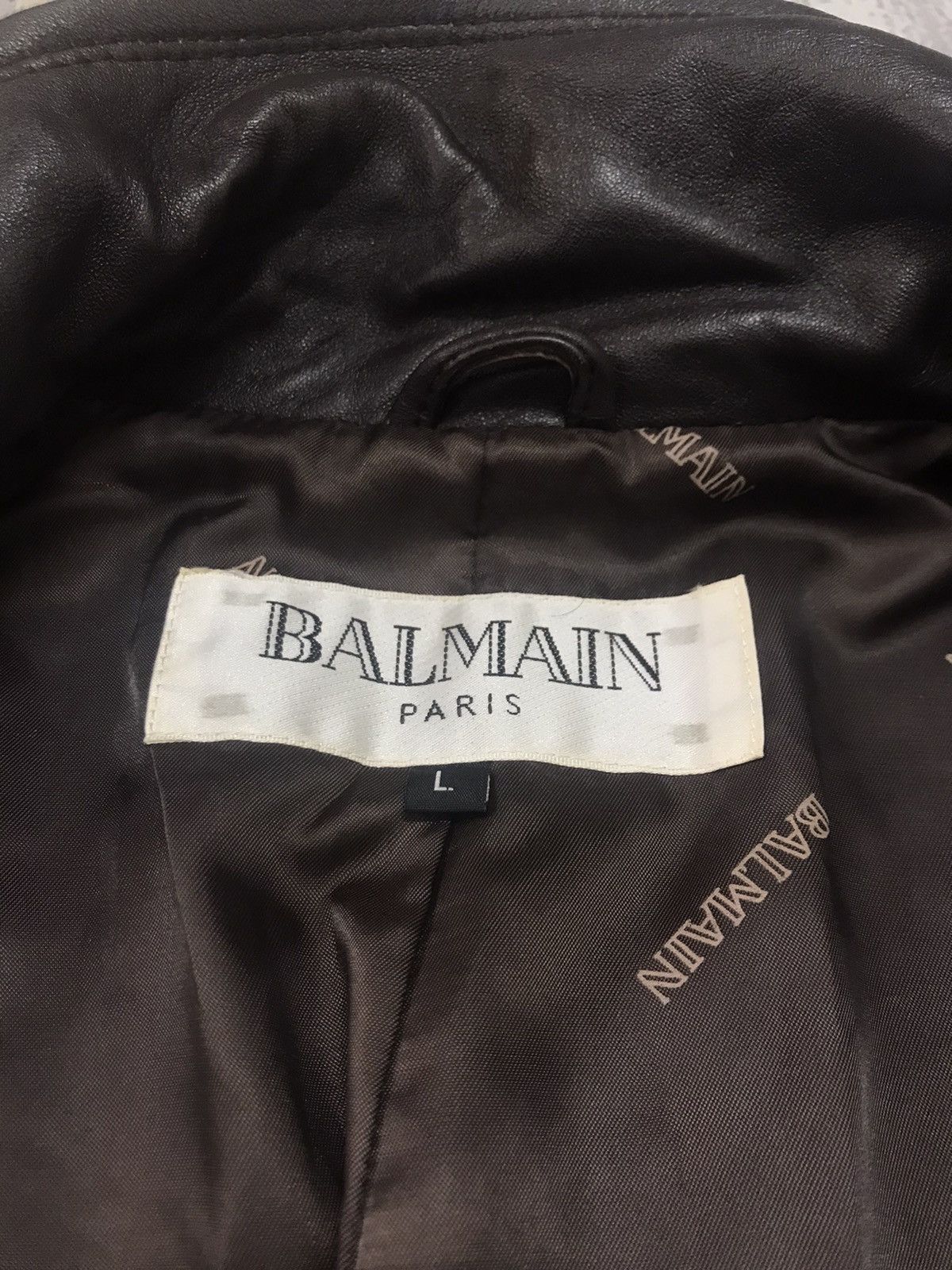 Balmain Balmain Designer Branded Paris Leather Long Jacket Size US L / EU 52-54 / 3 - 10 Thumbnail