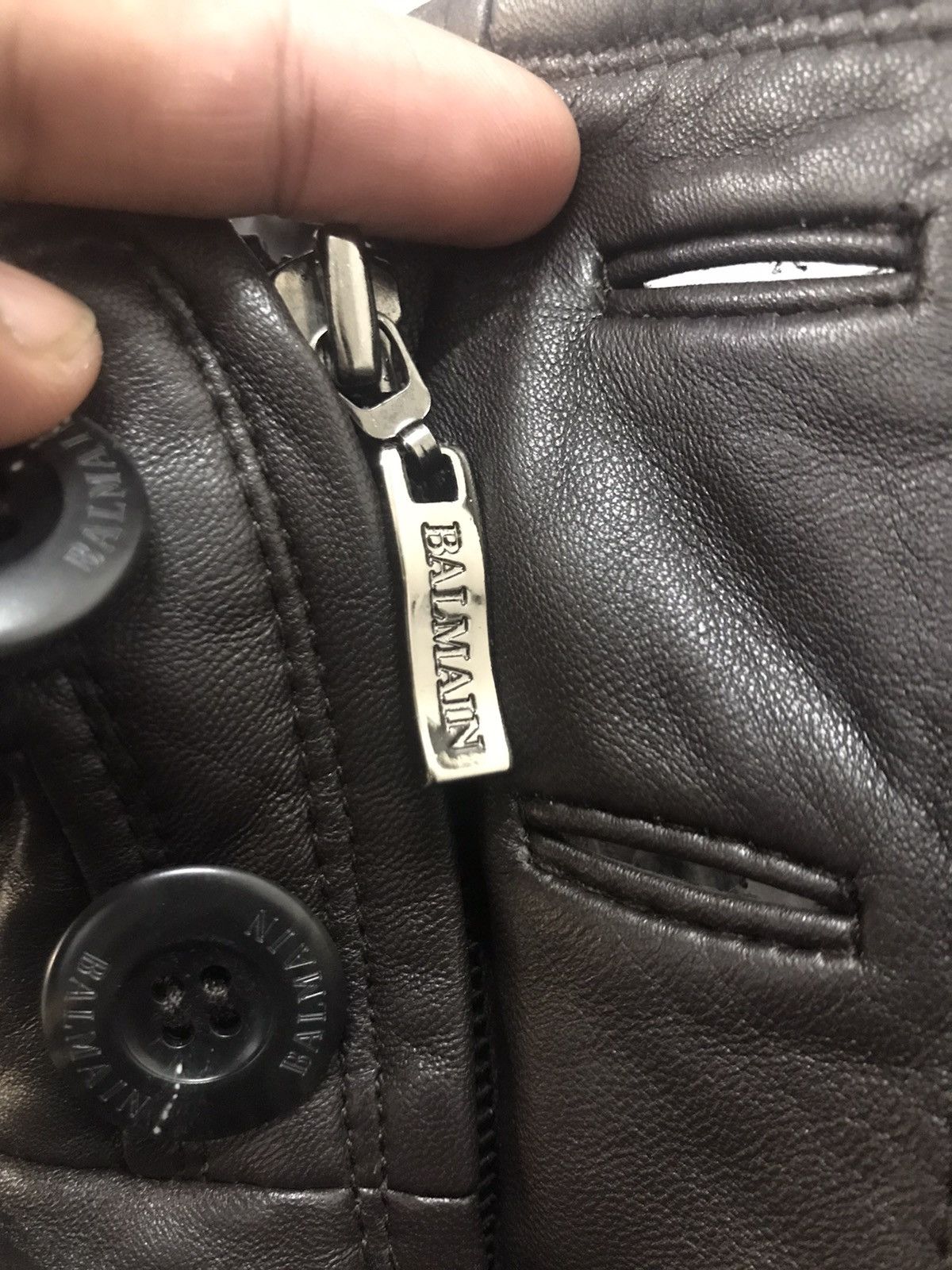 Balmain Balmain Designer Branded Paris Leather Long Jacket Size US L / EU 52-54 / 3 - 6 Thumbnail