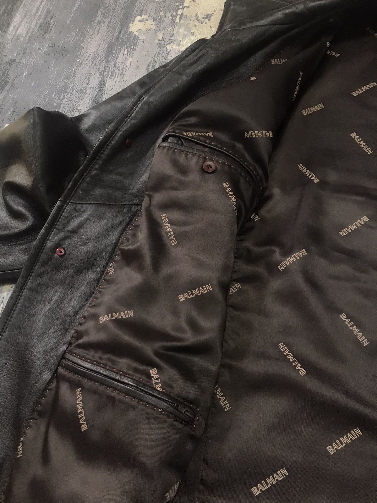 Balmain Balmain Designer Branded Paris Leather Long Jacket Size US L / EU 52-54 / 3 - 8 Thumbnail