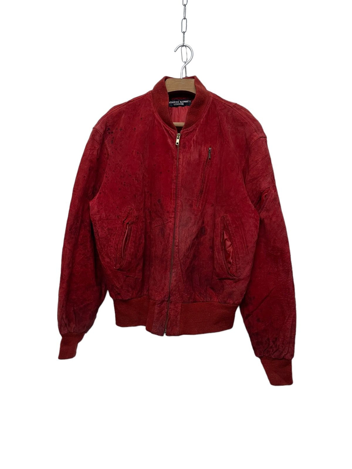 Vintage Katharine Hamnett London Leather Bomber Jacket