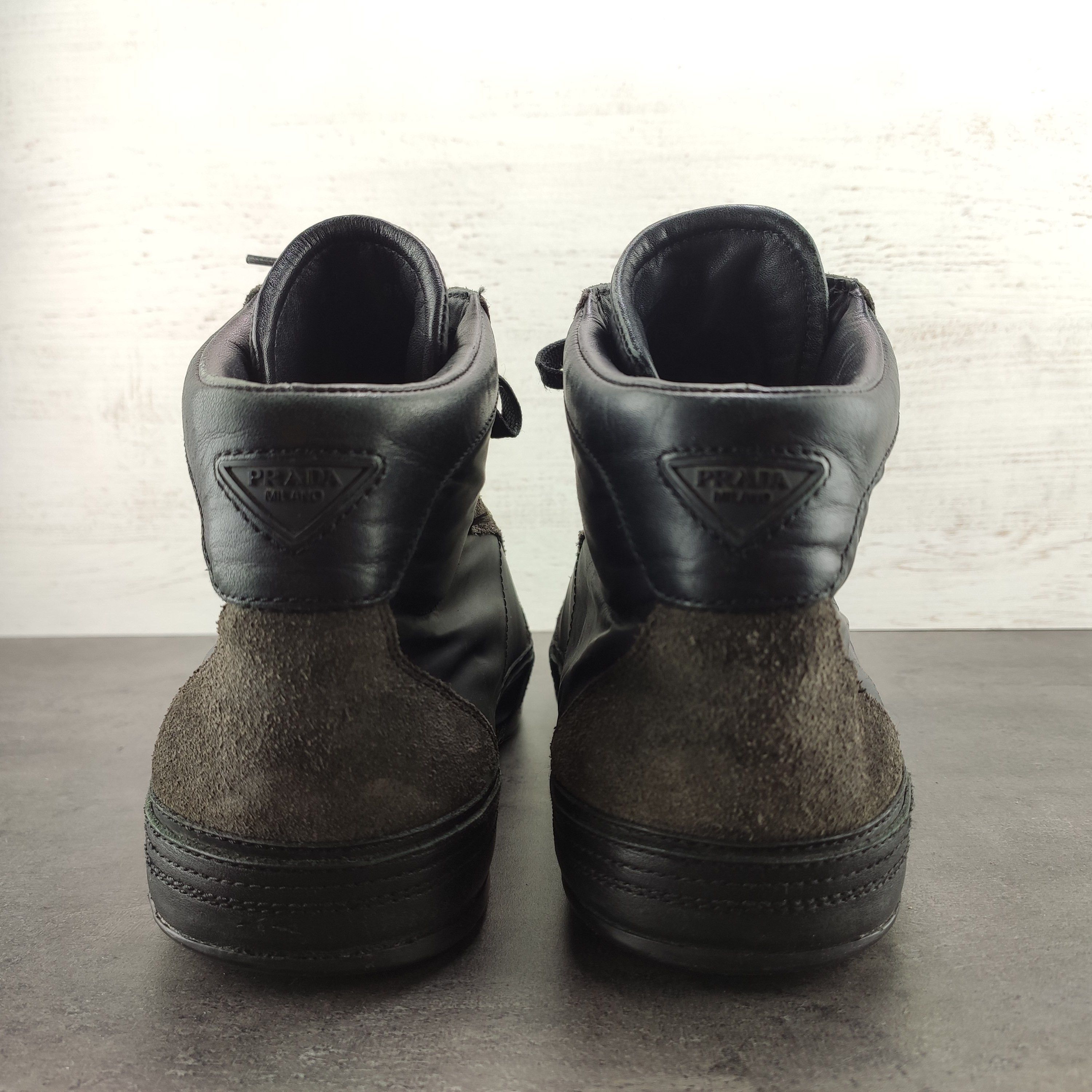 Prada × Vintage Prada Hi Top Suede/Nylon Sneakers Size US 9.5 / EU 42-43 - 5 Thumbnail