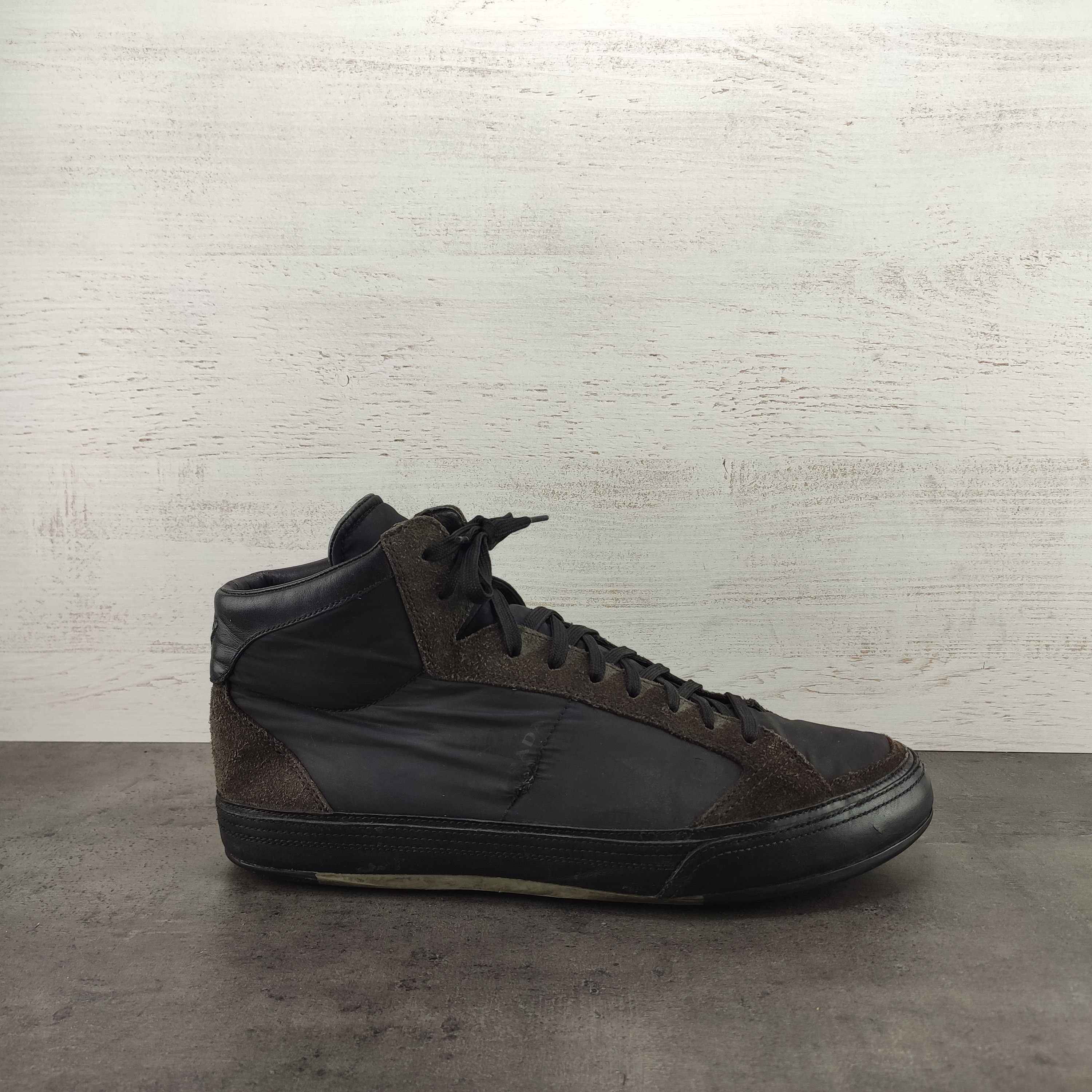 Prada × Vintage Prada Hi Top Suede/Nylon Sneakers Size US 9.5 / EU 42-43 - 1 Thumbnail