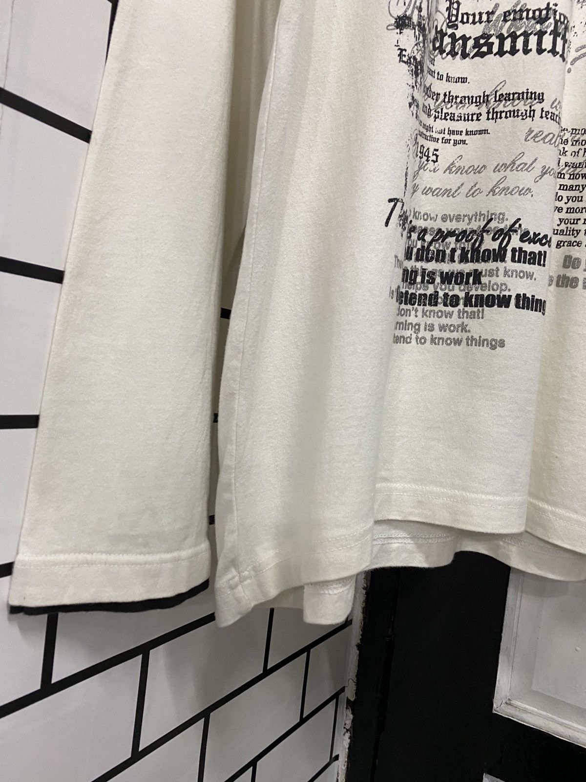 Designer × Japanese Brand Pino Bazzo Japan Double Collar Cross Chains Poems LS Tee Size US L / EU 52-54 / 3 - 7 Thumbnail