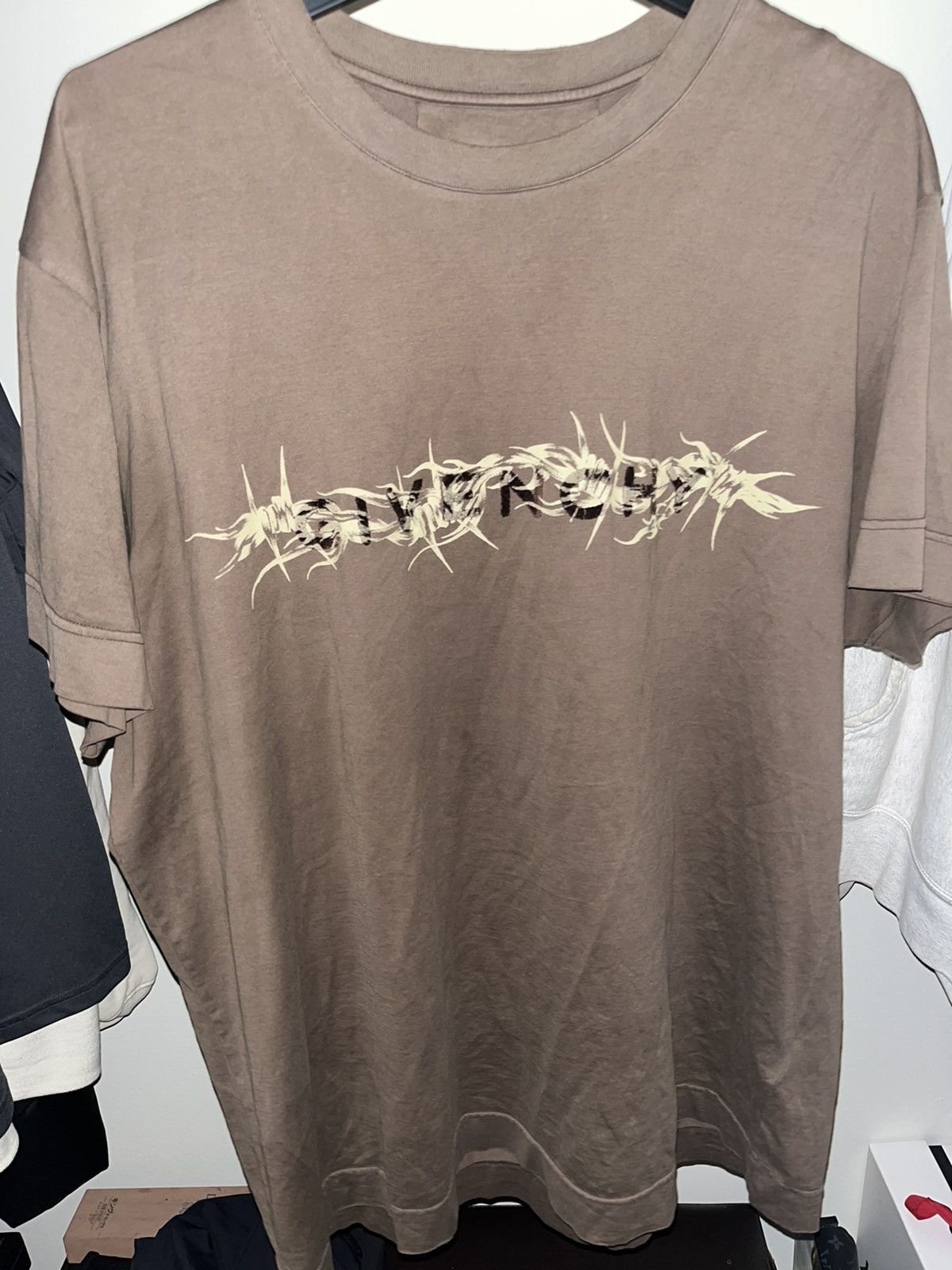 image of Givenchy Barbed Wire T-Shirt in Brown, Men's (Size Medium)