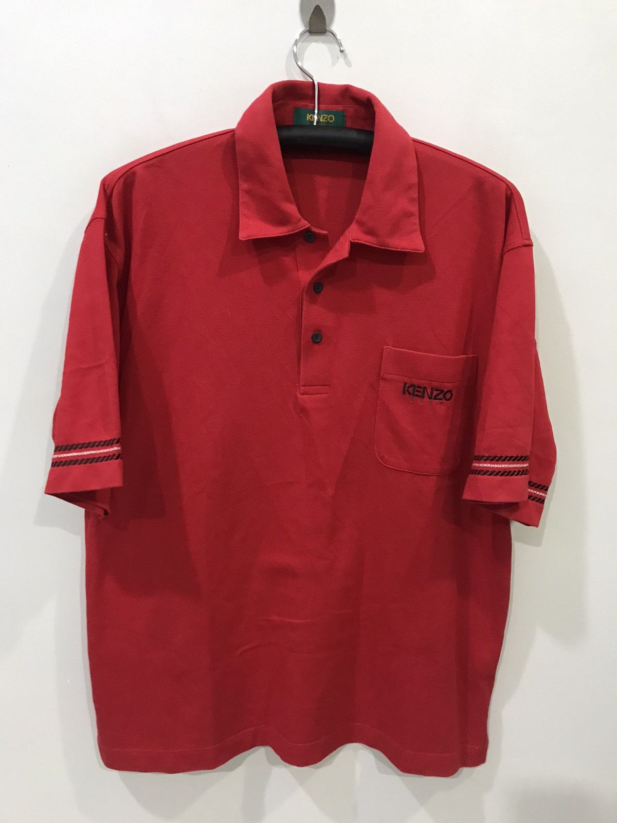 Designer × Japanese Brand × Kenzo KENZO Japanese Designer Red Polo Shirt Size US XL / EU 56 / 4 - 3 Thumbnail