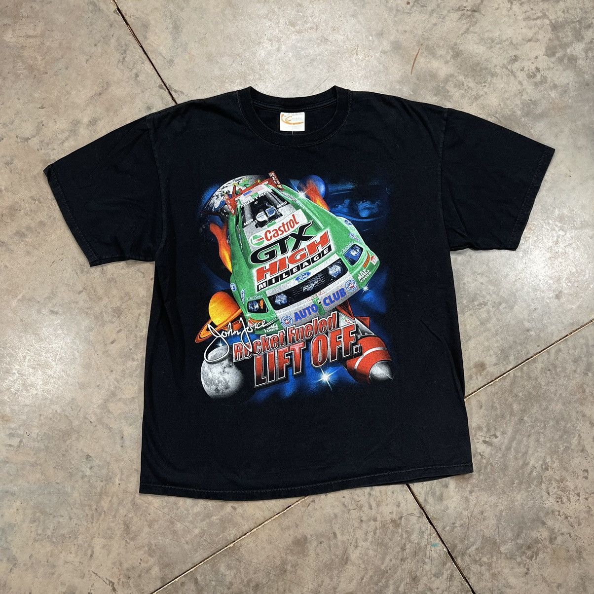 Vintage Vintage John Force Racing T Shirt 90s Space Rocket NHRA | Grailed