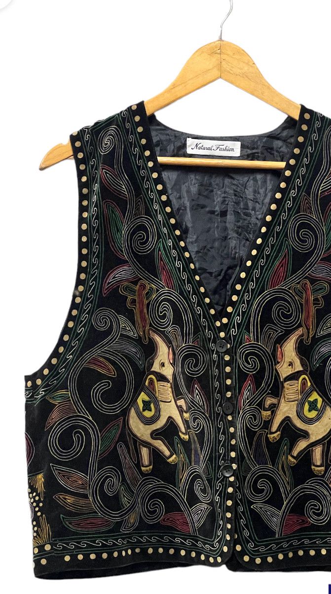 Japanese Brand × Vintage No words only RaRe Art design Vest Size 38L - 3 Thumbnail