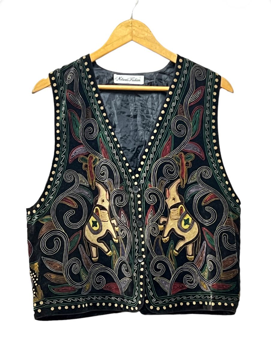 Japanese Brand × Vintage No words only RaRe Art design Vest Size 38L - 1 Thumbnail