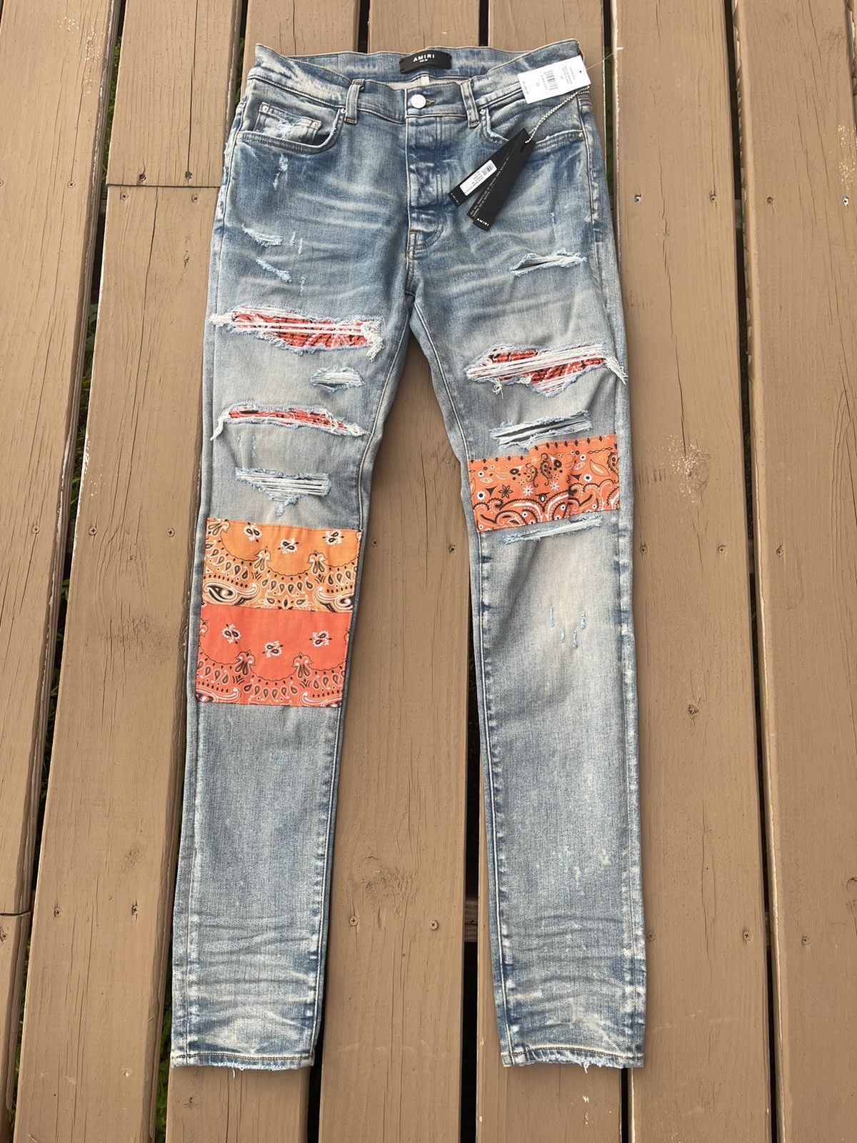 Amiri Amiri Vintage Bandana Art Patch Skinny Jeans Size 32