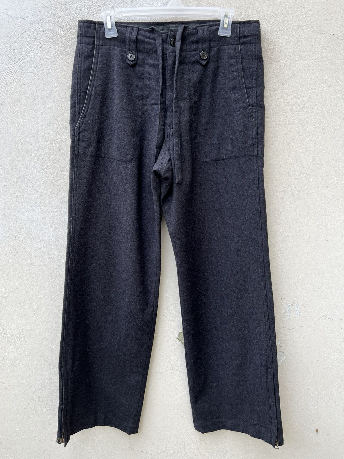 ABAHOUSE VTG Abahouse Japan ITHITEX Virgin Wool Black Fatigue Pant Size US 31 - 6 Thumbnail