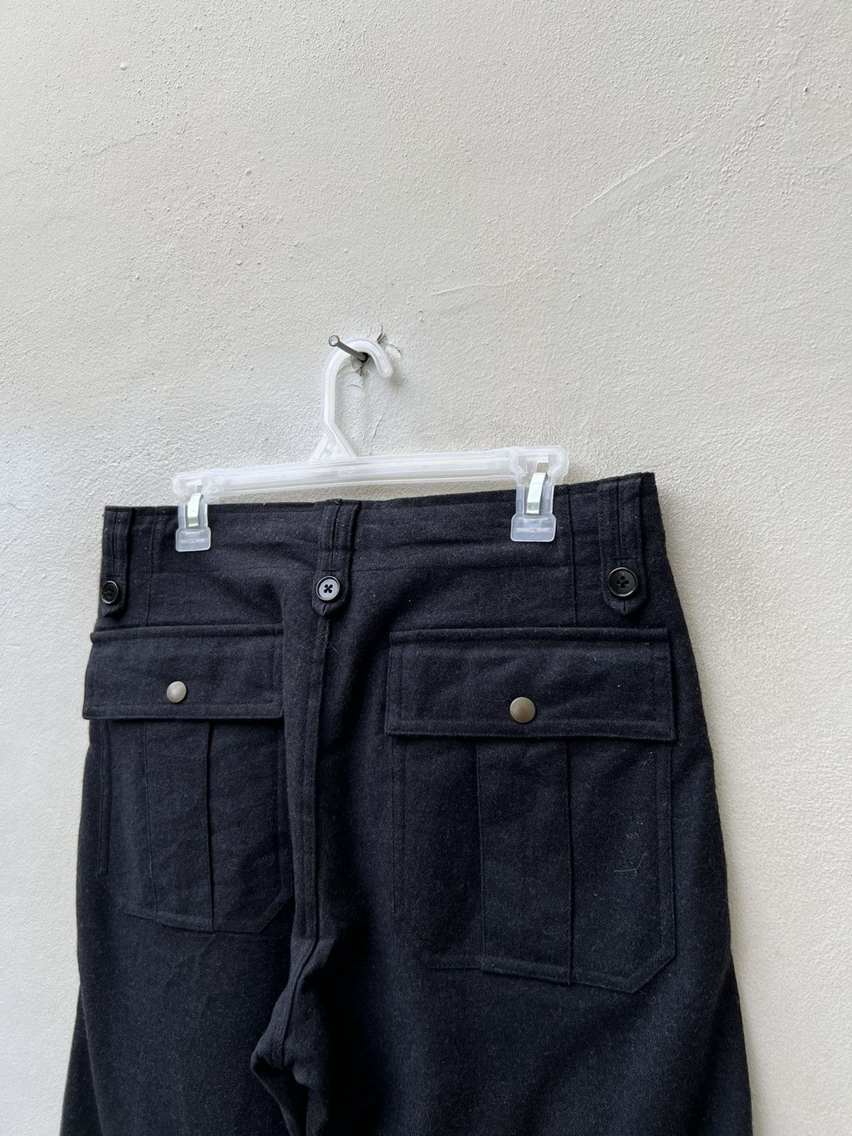 ABAHOUSE VTG Abahouse Japan ITHITEX Virgin Wool Black Fatigue Pant Size US 31 - 18 Thumbnail