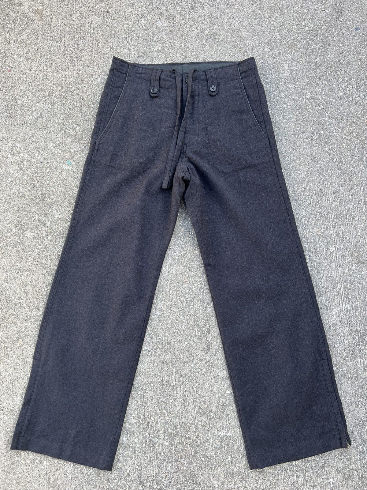 ABAHOUSE VTG Abahouse Japan ITHITEX Virgin Wool Black Fatigue Pant Size US 31 - 1 Thumbnail