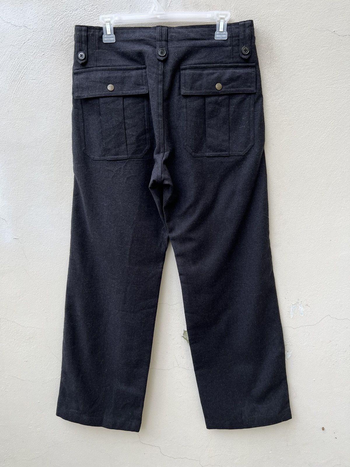 ABAHOUSE VTG Abahouse Japan ITHITEX Virgin Wool Black Fatigue Pant Size US 31 - 15 Thumbnail