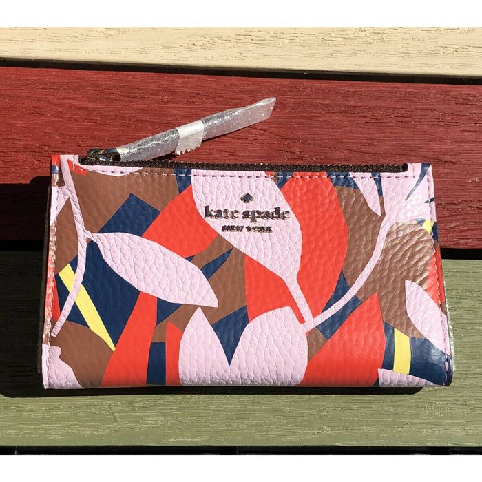 Kate Spade Kate Spade Jackson Tropical Toss Small Slim Bifold Wallet ...