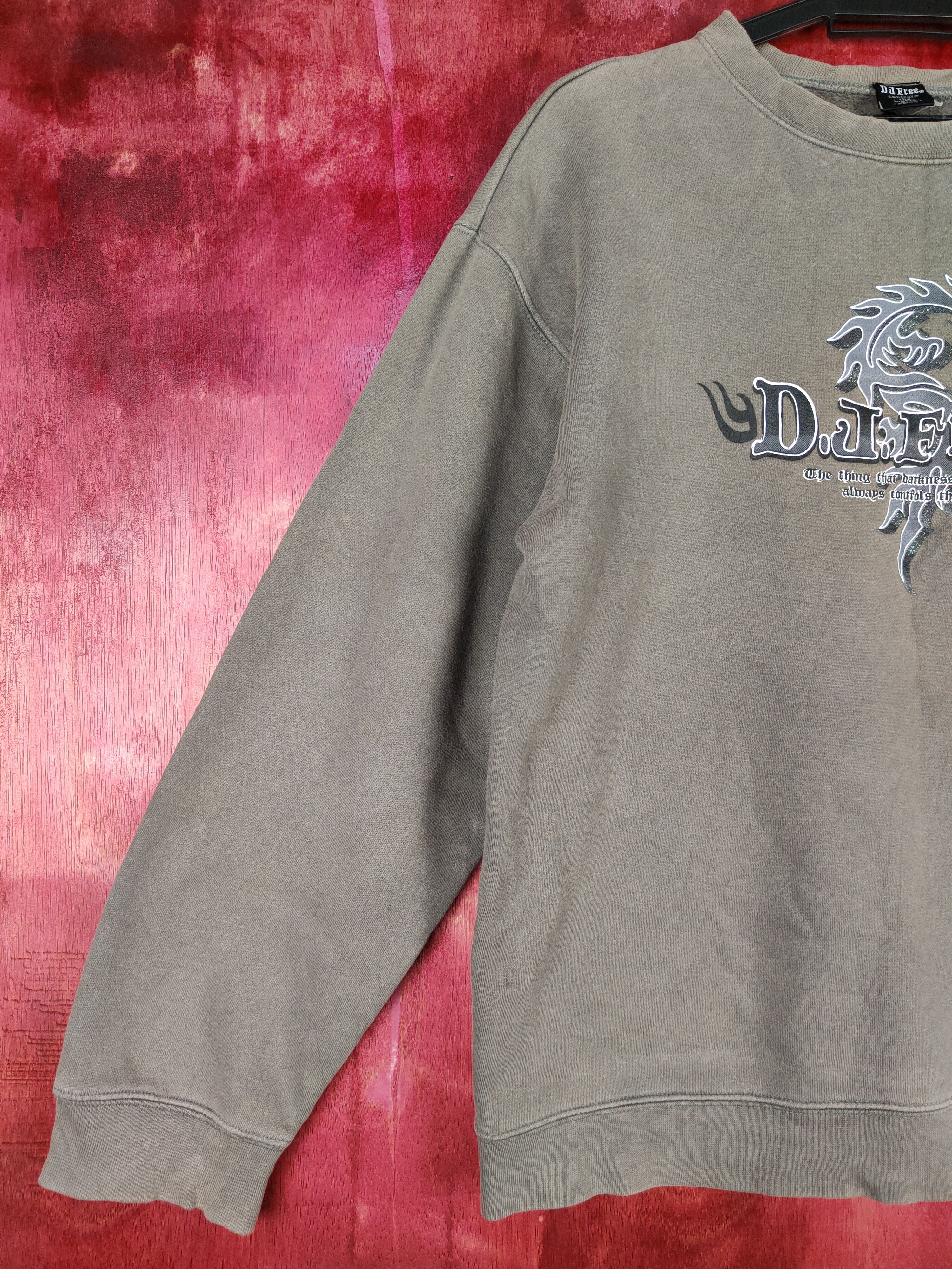 Japanese Brand DJ Free® Dragon faded Gray Sweater #4951 Size US M / EU 48-50 / 2 - 4 Thumbnail
