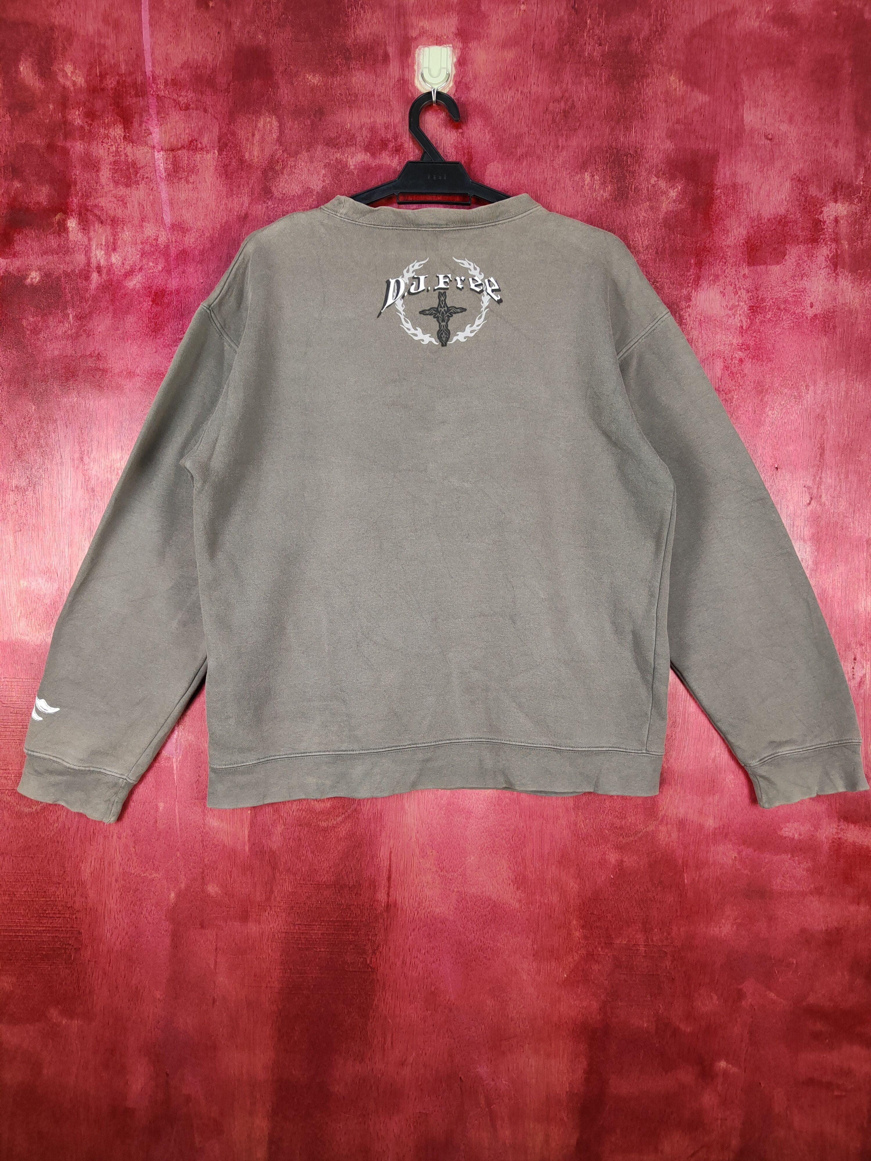 Japanese Brand DJ Free® Dragon faded Gray Sweater #4951 Size US M / EU 48-50 / 2 - 8 Thumbnail