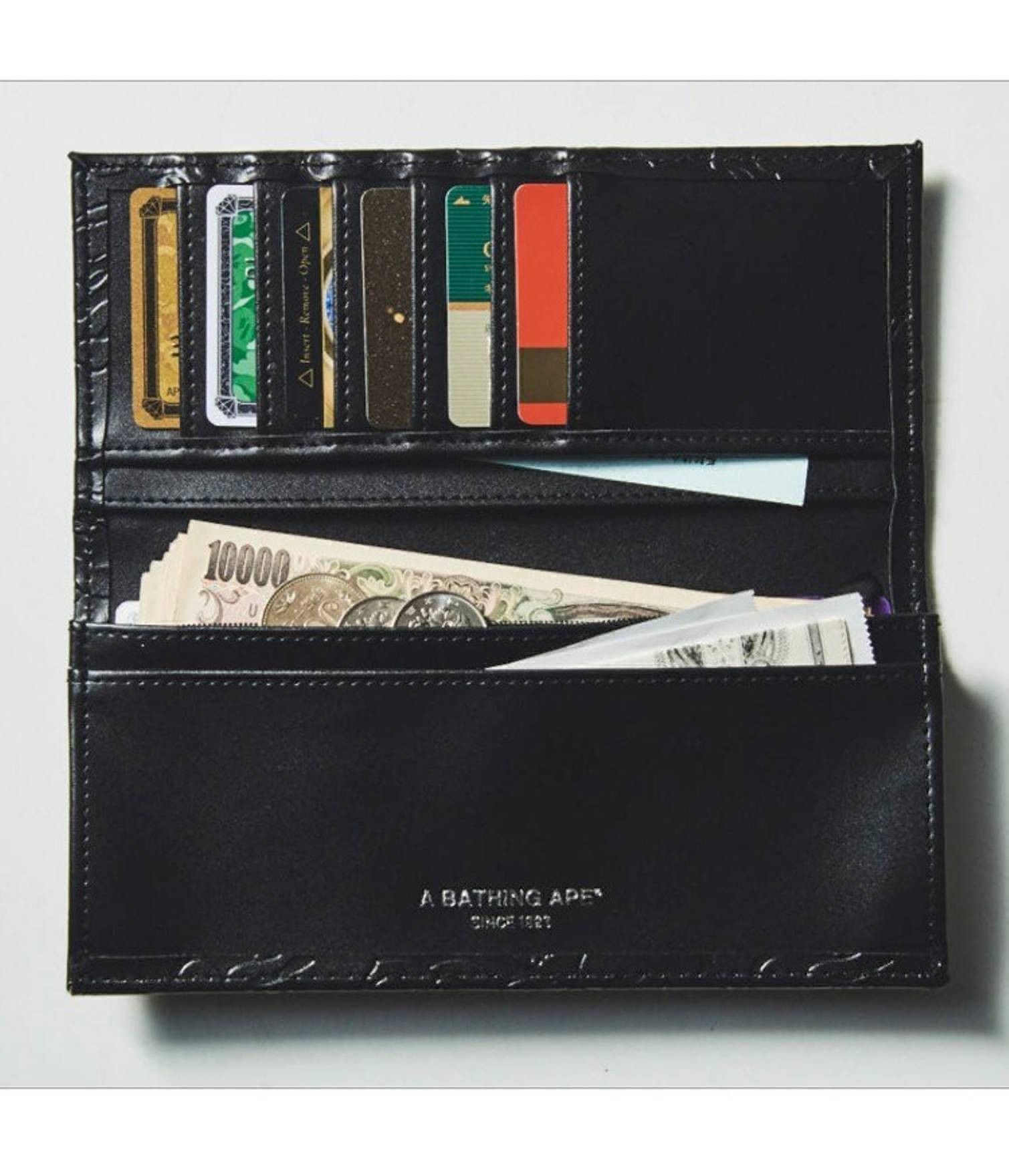 Bape New Bape Wallet Embossed Camo Logo Black Vegan Leather Size ONE SIZE - 4 Thumbnail