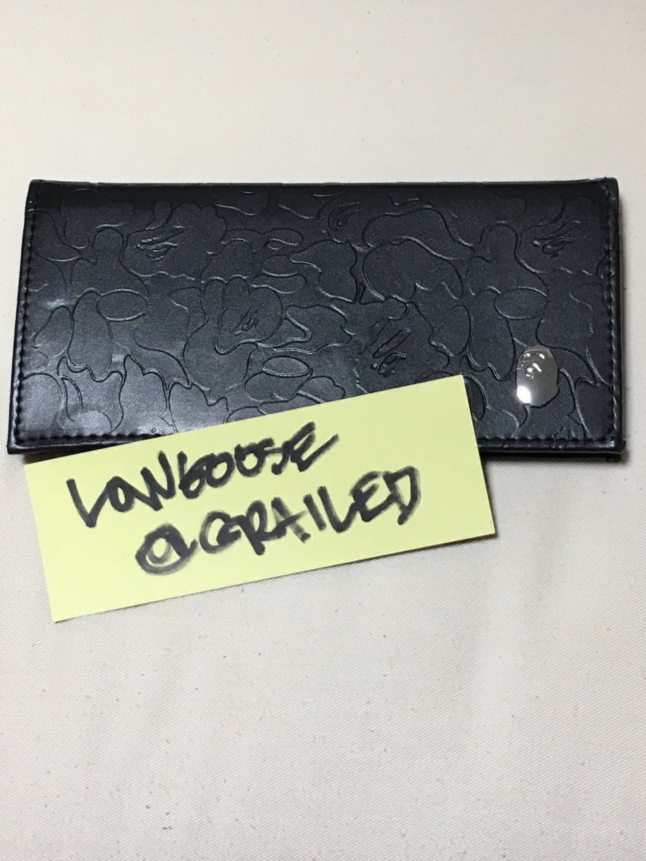 Bape New Bape Wallet Embossed Camo Logo Black Vegan Leather Size ONE SIZE - 5 Thumbnail
