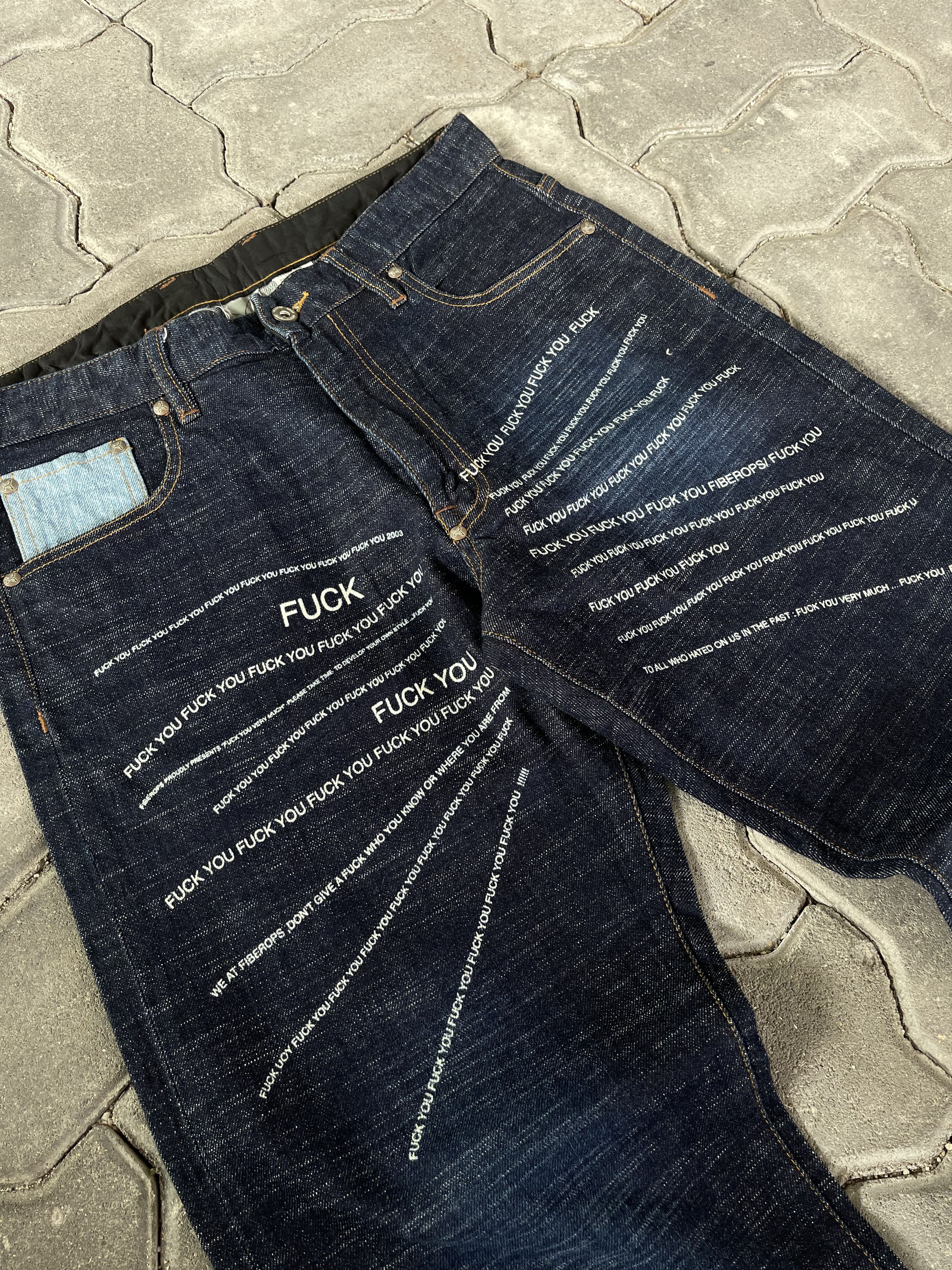 Fiberops Fiberops Baggy Wide Leg “F**k You” Travis Scott Style Size US 32 / EU 48 - 2 Thumbnail