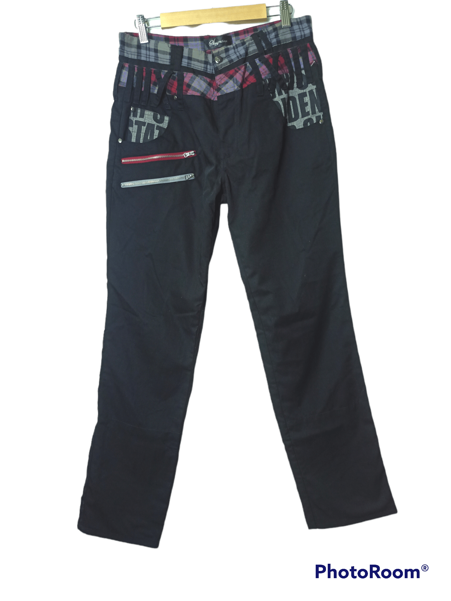 Japanese Brand Vintage Suggestion Japan Double Waist Zipper Punk Pants Size US 30 / EU 46 - 1 Thumbnail