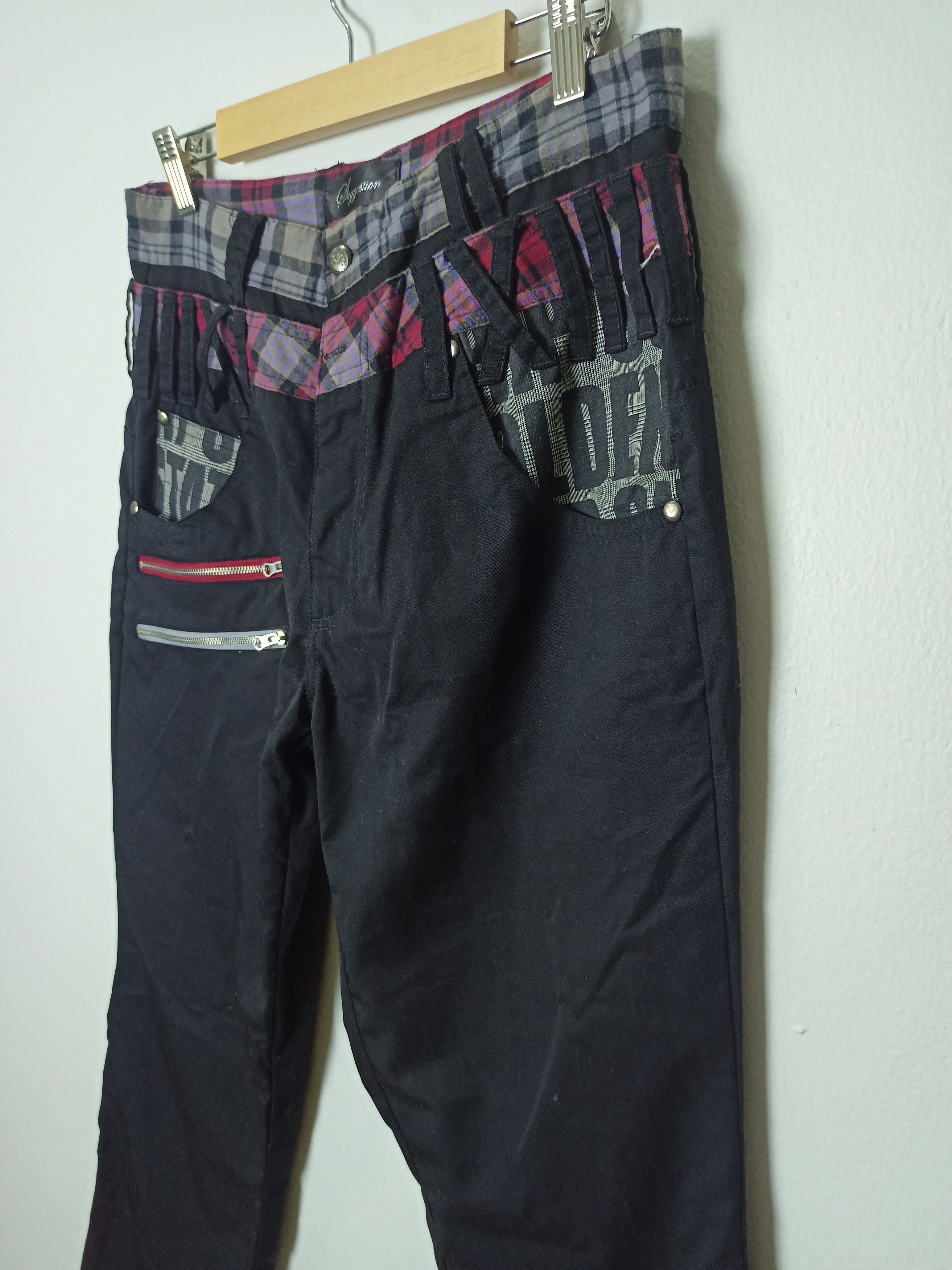 Japanese Brand Vintage Suggestion Japan Double Waist Zipper Punk Pants Size US 30 / EU 46 - 4 Thumbnail