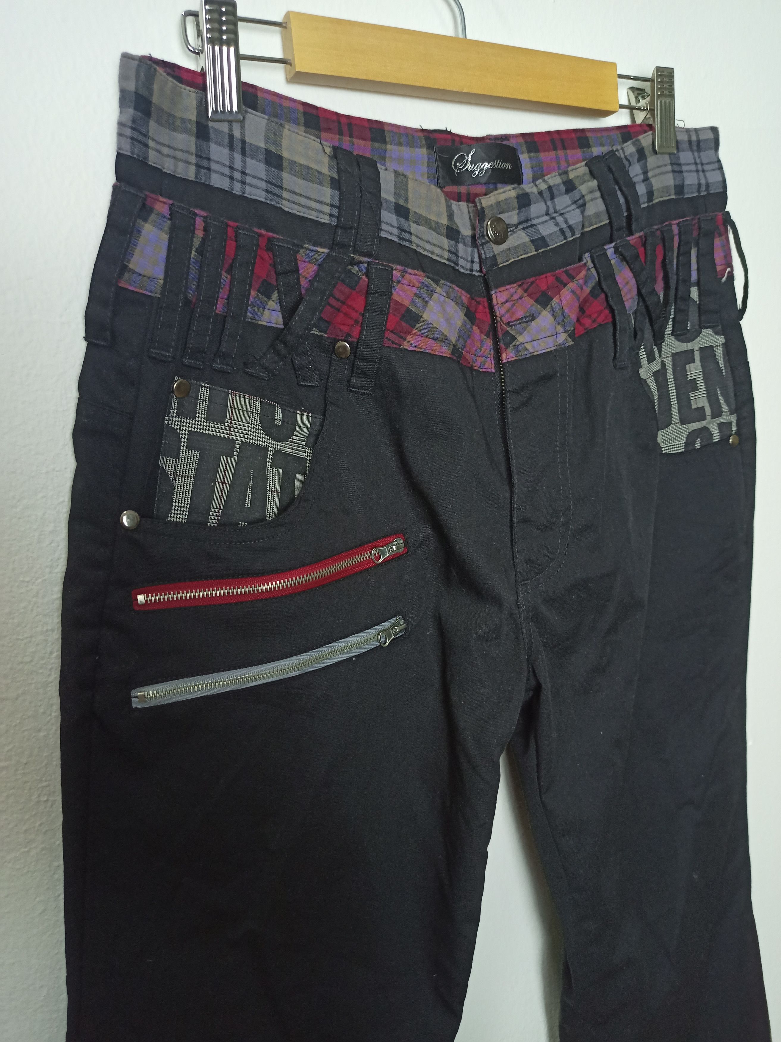 Japanese Brand Vintage Suggestion Japan Double Waist Zipper Punk Pants Size US 30 / EU 46 - 5 Thumbnail