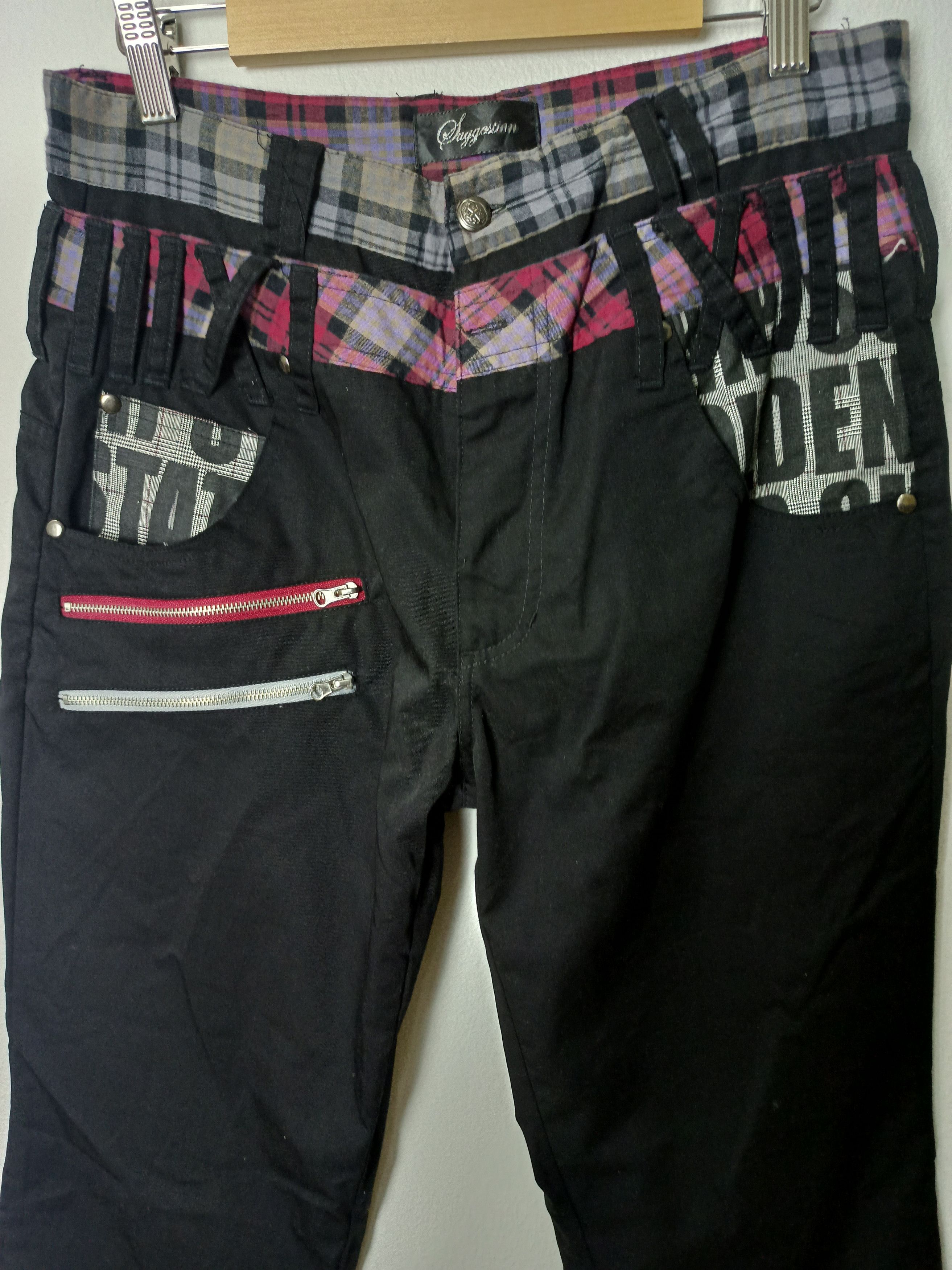 Japanese Brand Vintage Suggestion Japan Double Waist Zipper Punk Pants Size US 30 / EU 46 - 3 Thumbnail