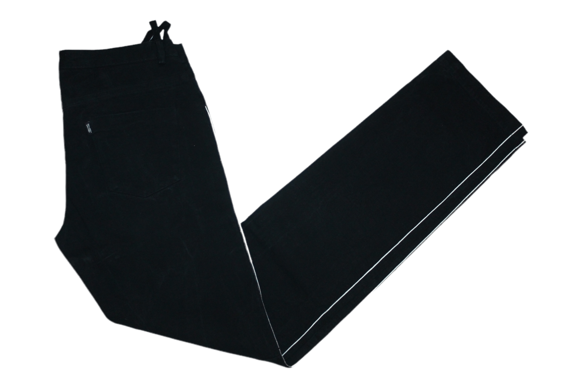 image of Avant Garde x Costume National Homme Side Stripe Solid Black Denim Jeans, Men's (Size 34)
