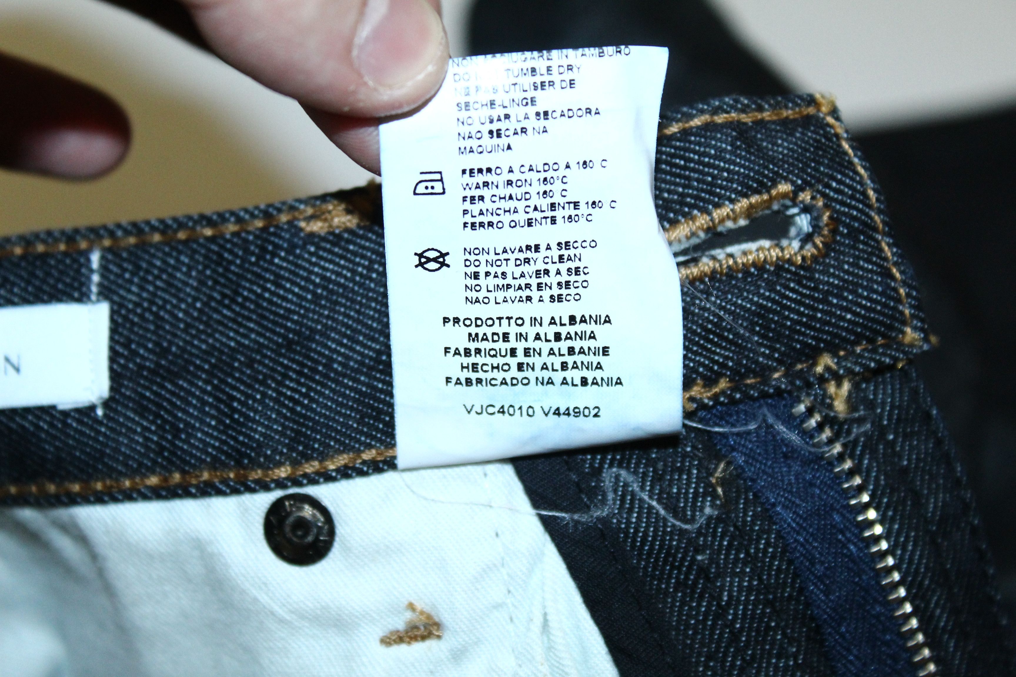 Versace Versace Collection Trend Dark Blue Raw Denim Straight Jeans Size US 31 - 8 Thumbnail