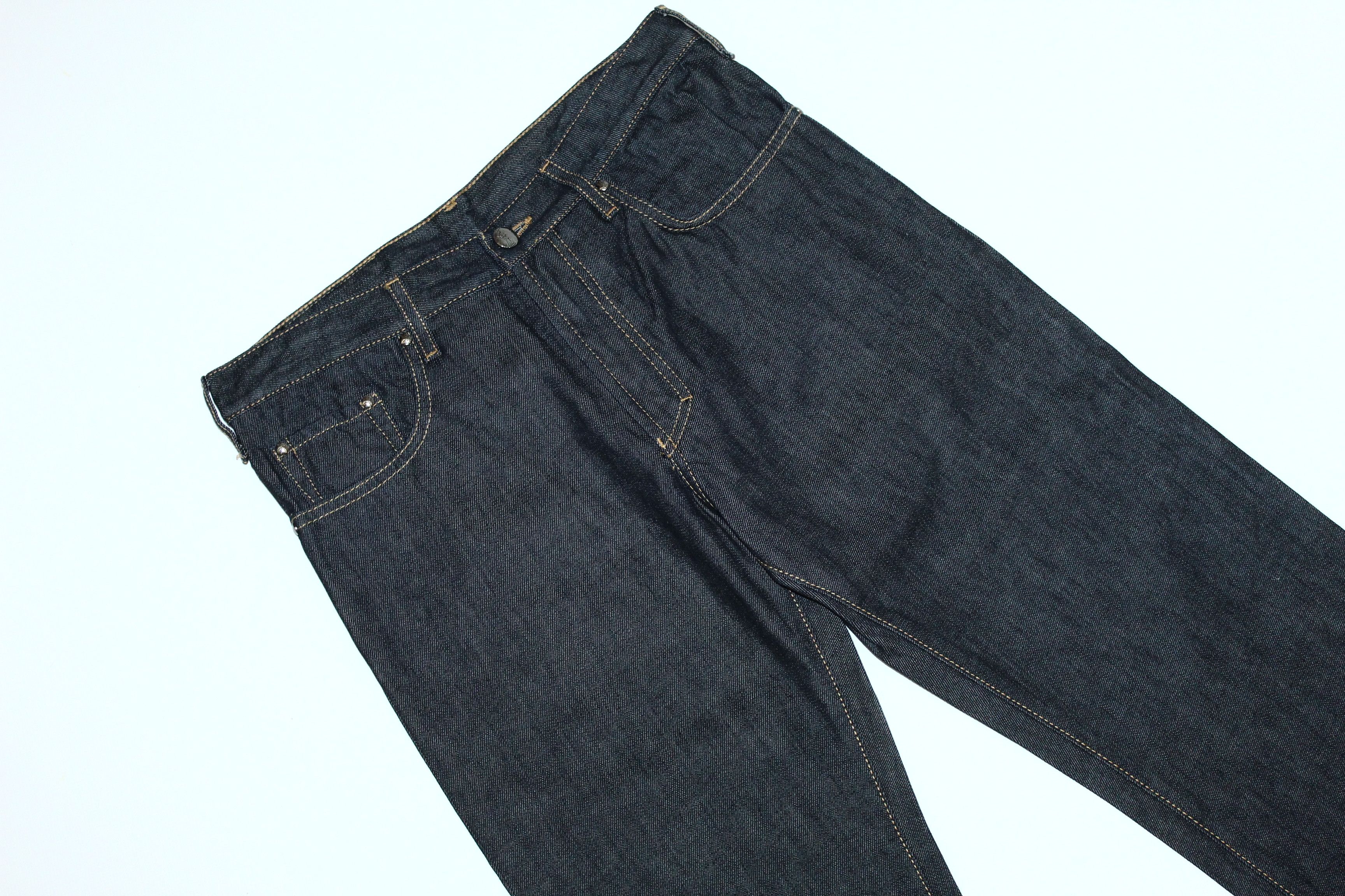 Versace Versace Collection Trend Dark Blue Raw Denim Straight Jeans Size US 31 - 4 Thumbnail