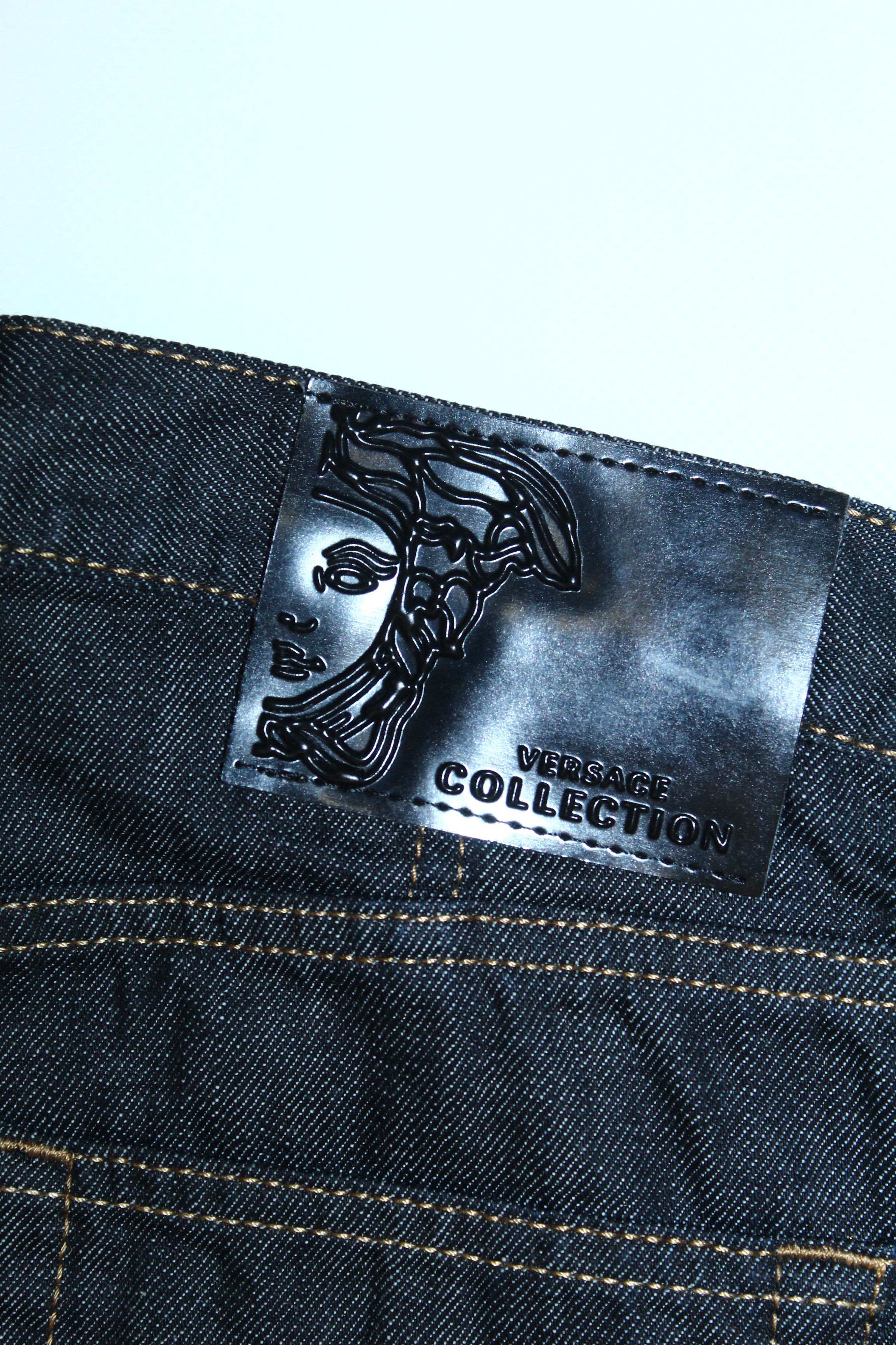 Versace Versace Collection Trend Dark Blue Raw Denim Straight Jeans Size US 31 - 11 Thumbnail