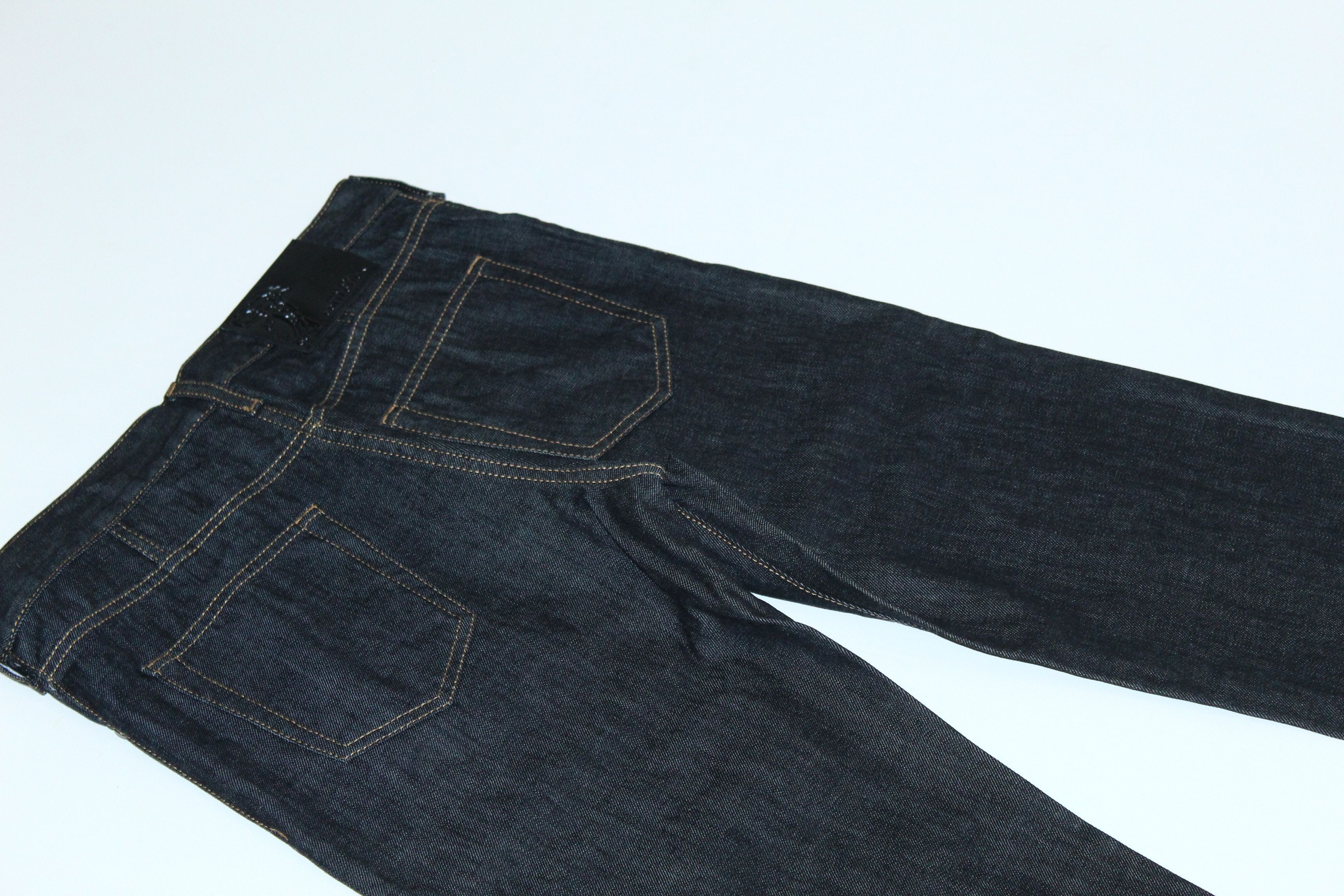 Versace Versace Collection Trend Dark Blue Raw Denim Straight Jeans Size US 31 - 10 Thumbnail