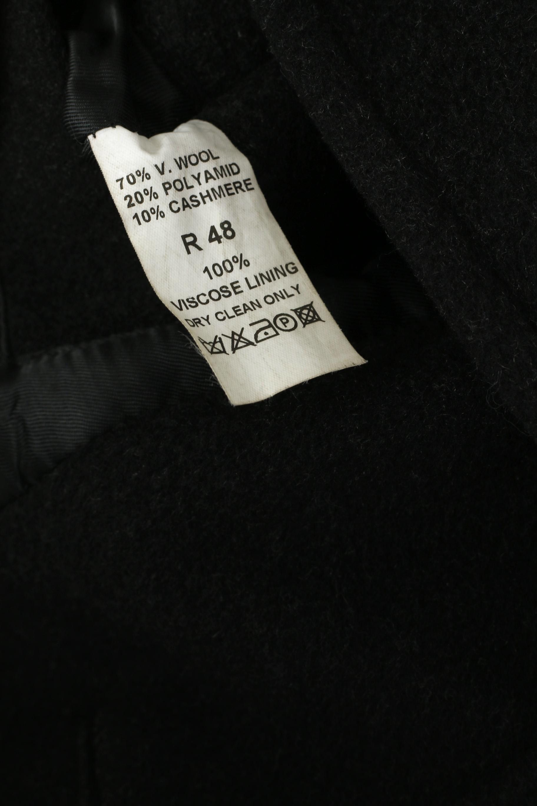 Vintage Di Caprio Men 48 XL Coat Black Wool Cashmere Vintage 3219 Size US XL / EU 56 / 4 - 6 Thumbnail