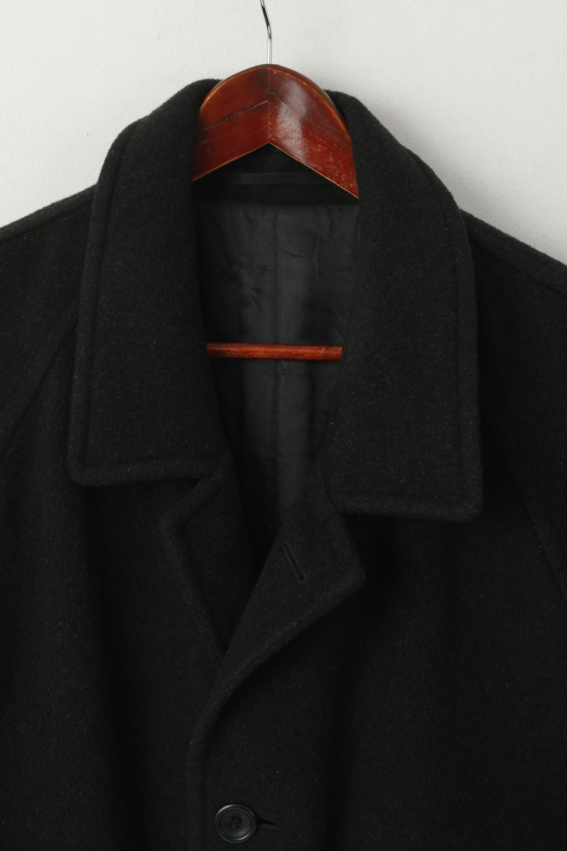 Vintage Di Caprio Men 48 XL Coat Black Wool Cashmere Vintage 3219 Size US XL / EU 56 / 4 - 3 Thumbnail