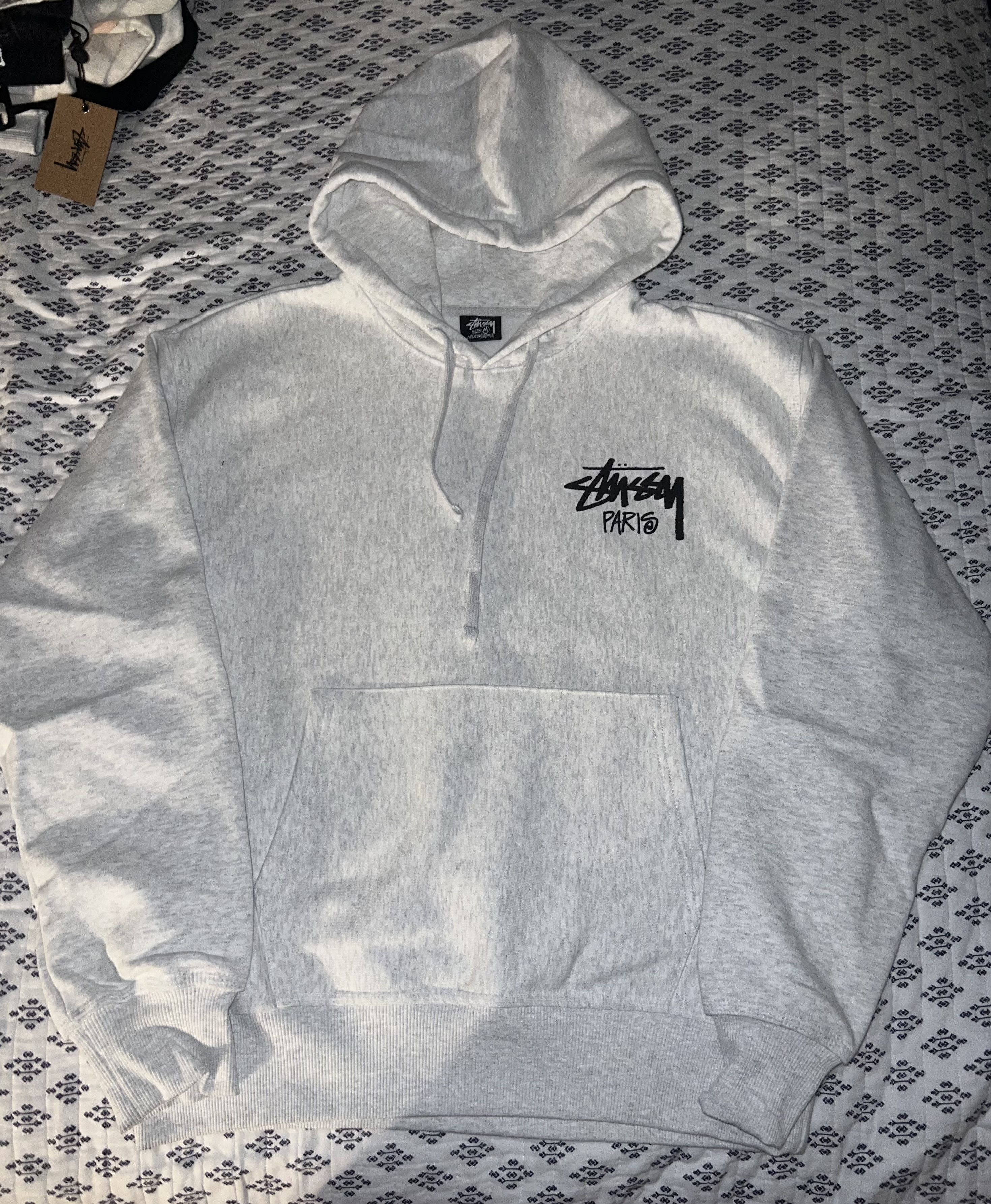 Streetwear × Stussy Grey Stussy Paris Pullover Hoodie | Grailed