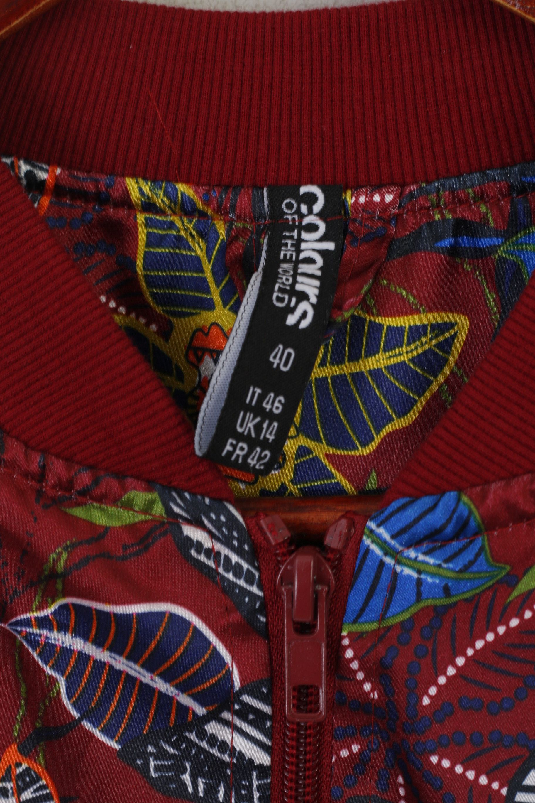 The Unbranded Brand Colours of the world Women 14 42 M Bomber Jacket Maroon 0879 Size M / US 6-8 / IT 42-44 - 5 Thumbnail