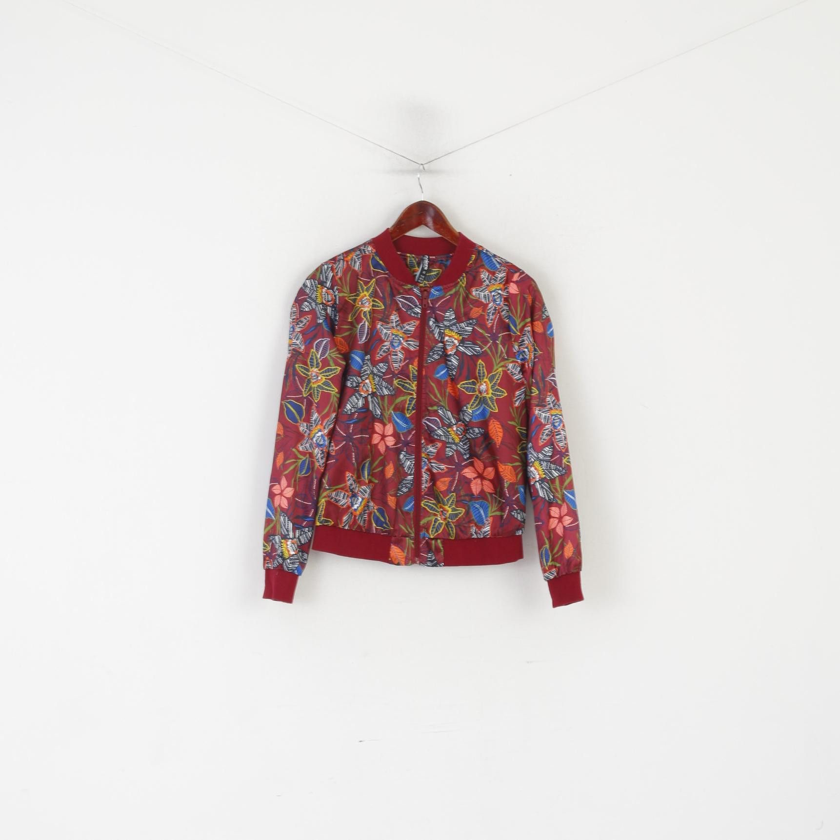The Unbranded Brand Colours of the world Women 14 42 M Bomber Jacket Maroon 0879 Size M / US 6-8 / IT 42-44 - 2 Thumbnail