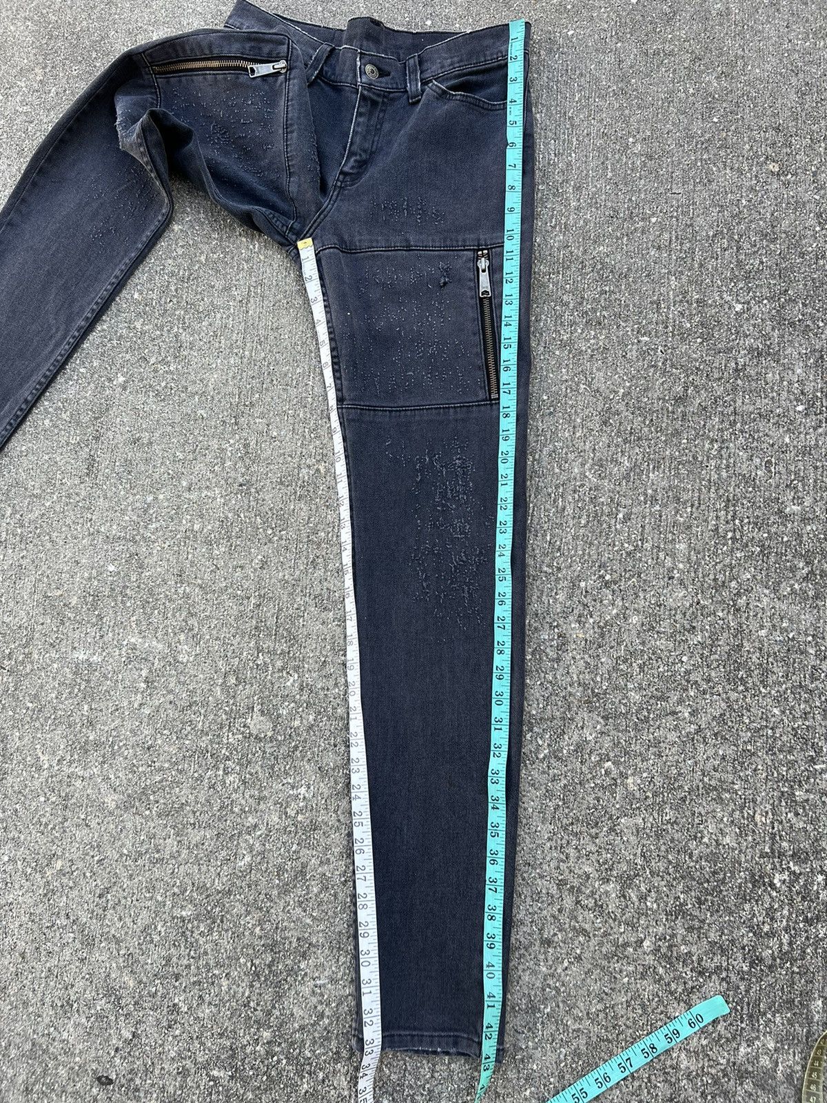 Levi's Vintage 2004 Levi’s 606 Fade Black Scratch Denim Slim Jeans Size US 30 / EU 46 - 4 Thumbnail