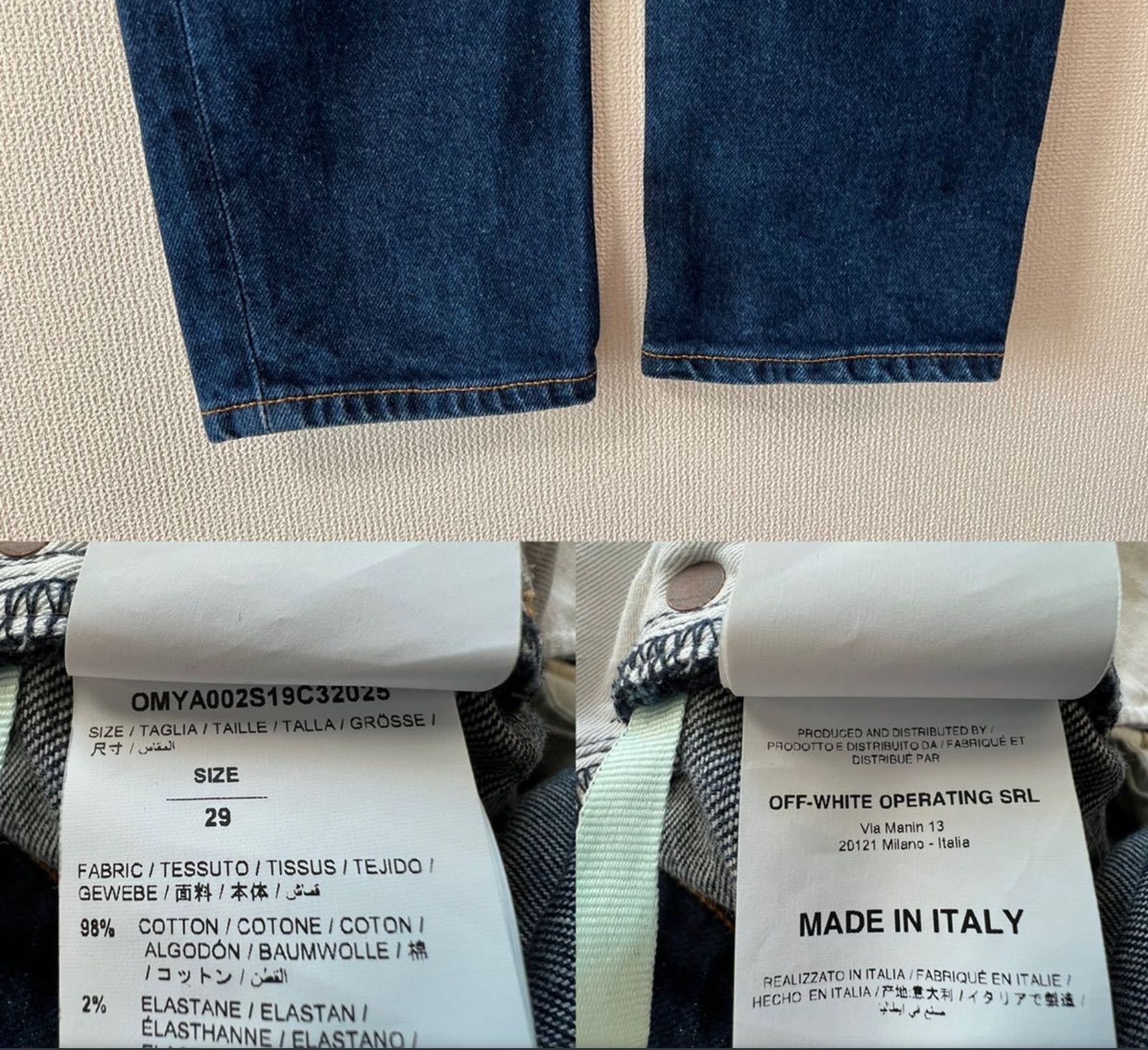 Off-White Off-White blue skinny denim Jean pants Size US 29 - 3 Thumbnail