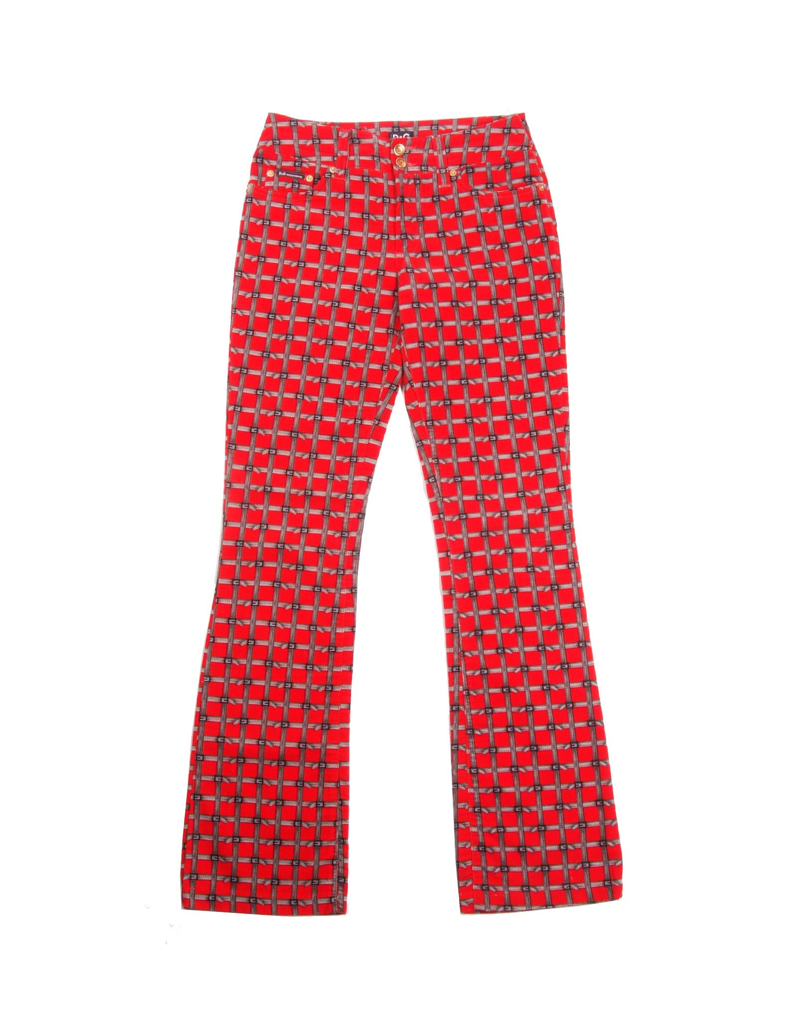 Dolce & Gabbana × Vintage Vintage 2yk Dolce & Gabbana Velvet Boot Cut Flared Pants Size 28" / US 6 / IT 42 - 1 Thumbnail