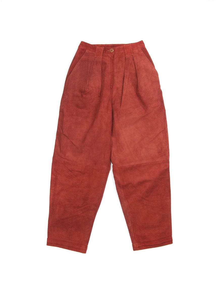 Vintage Vintage Pleated Suede High Rise Baggy Pants XS/S Size 28" / US 6 / IT 42 - 1 Thumbnail