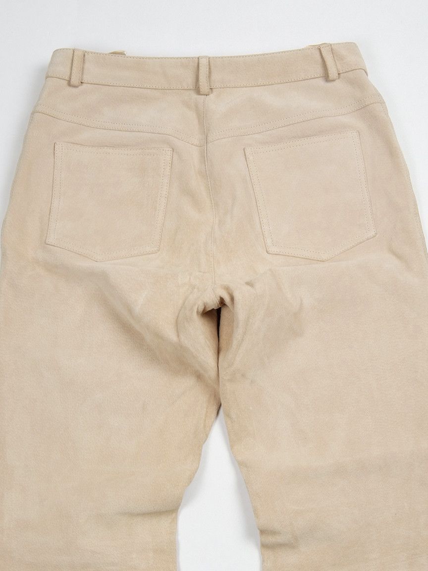 Leather × Vintage Vintage 90's Straight Leather Beige Pants Size 30" / US 8 / IT 44 - 6 Thumbnail