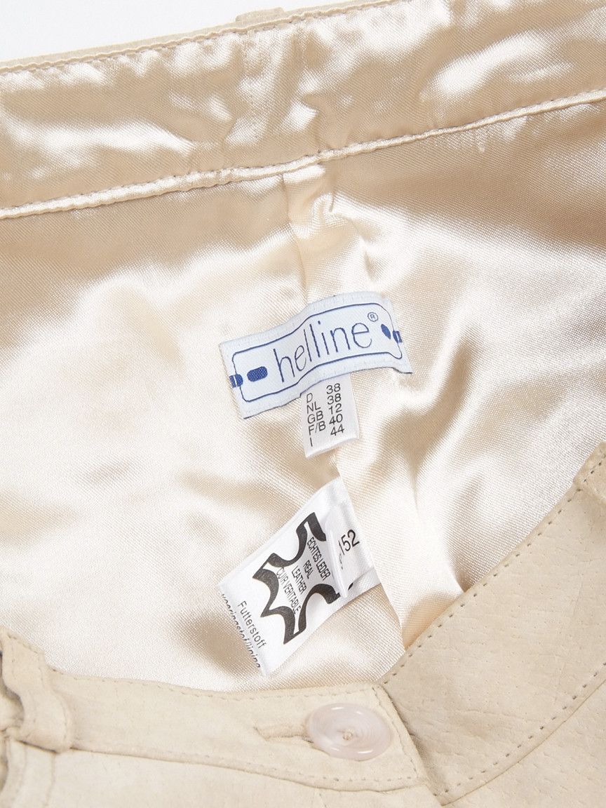 Leather × Vintage Vintage 90's Straight Leather Beige Pants Size 30" / US 8 / IT 44 - 4 Thumbnail